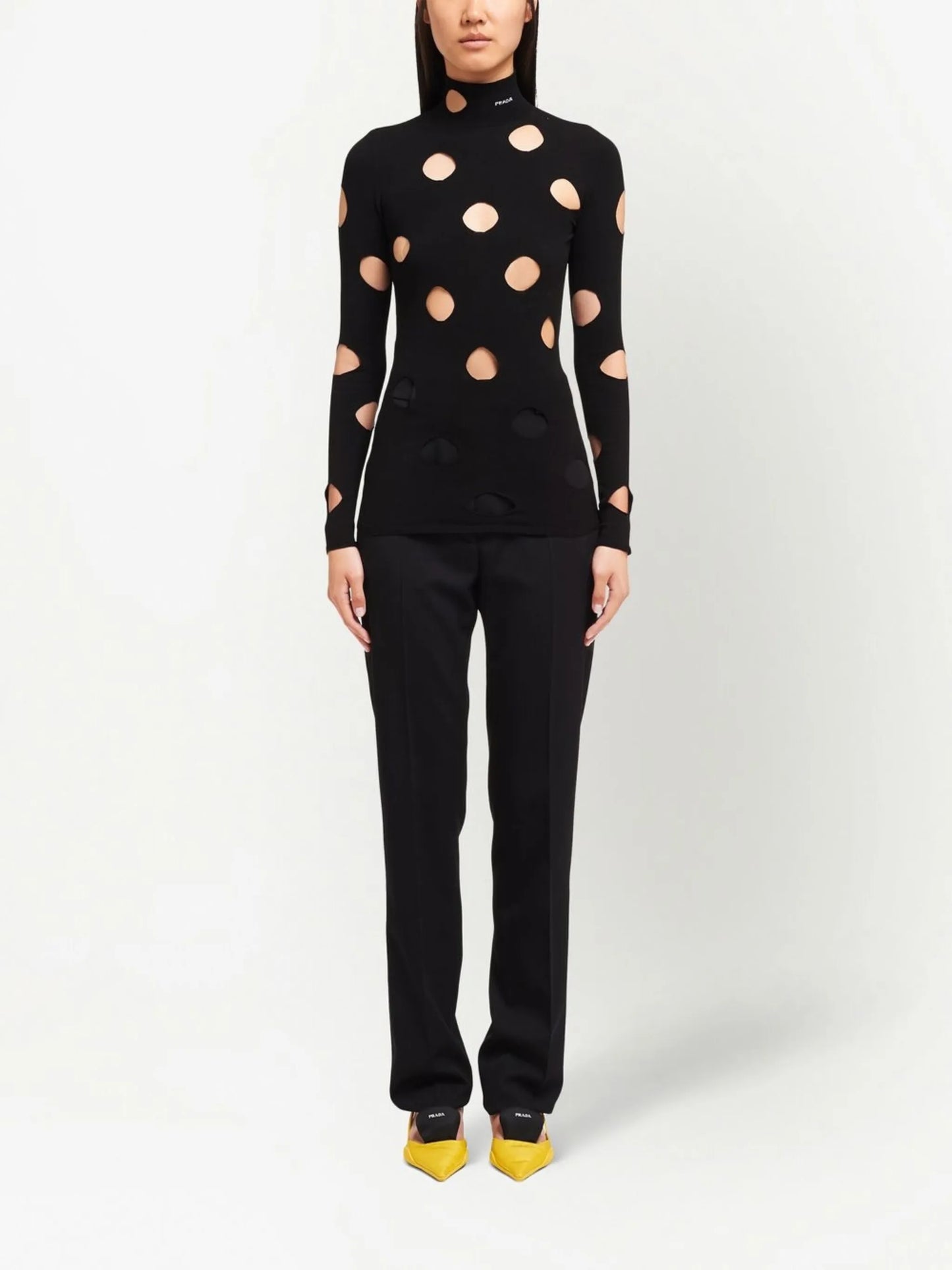 roll-neck cut-out jumper