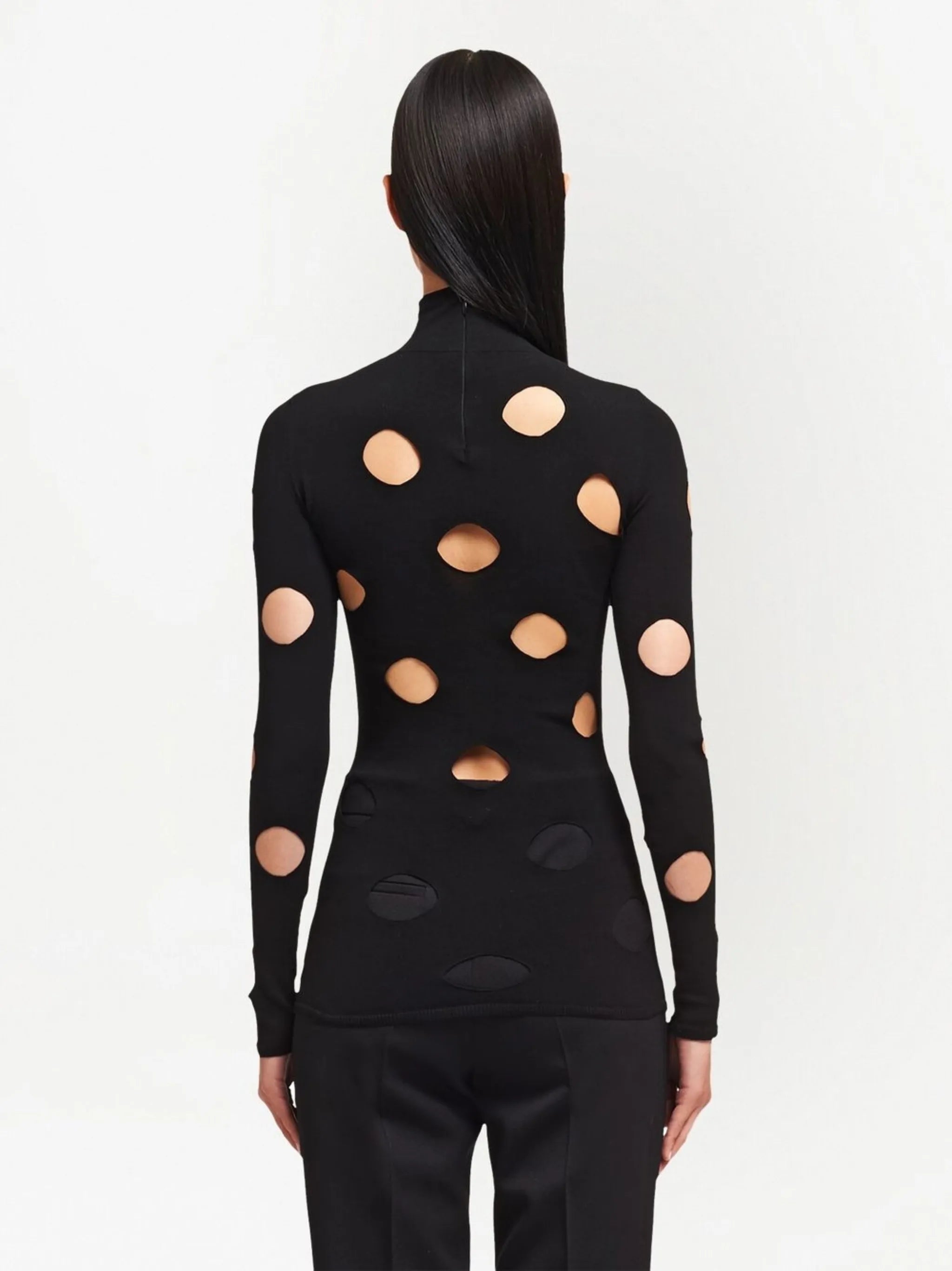 roll-neck cut-out jumper