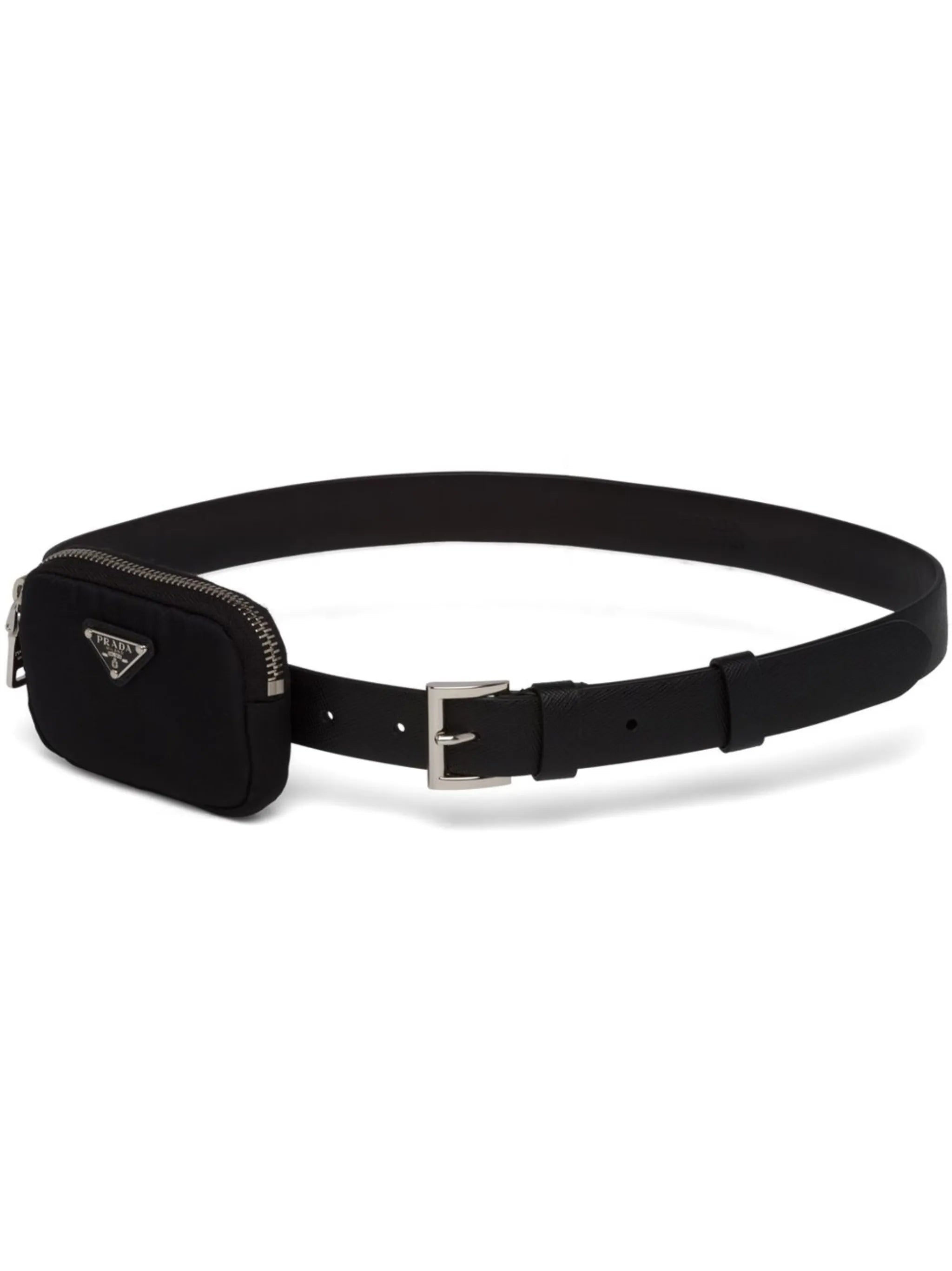 logo plaque zipped pouch belt