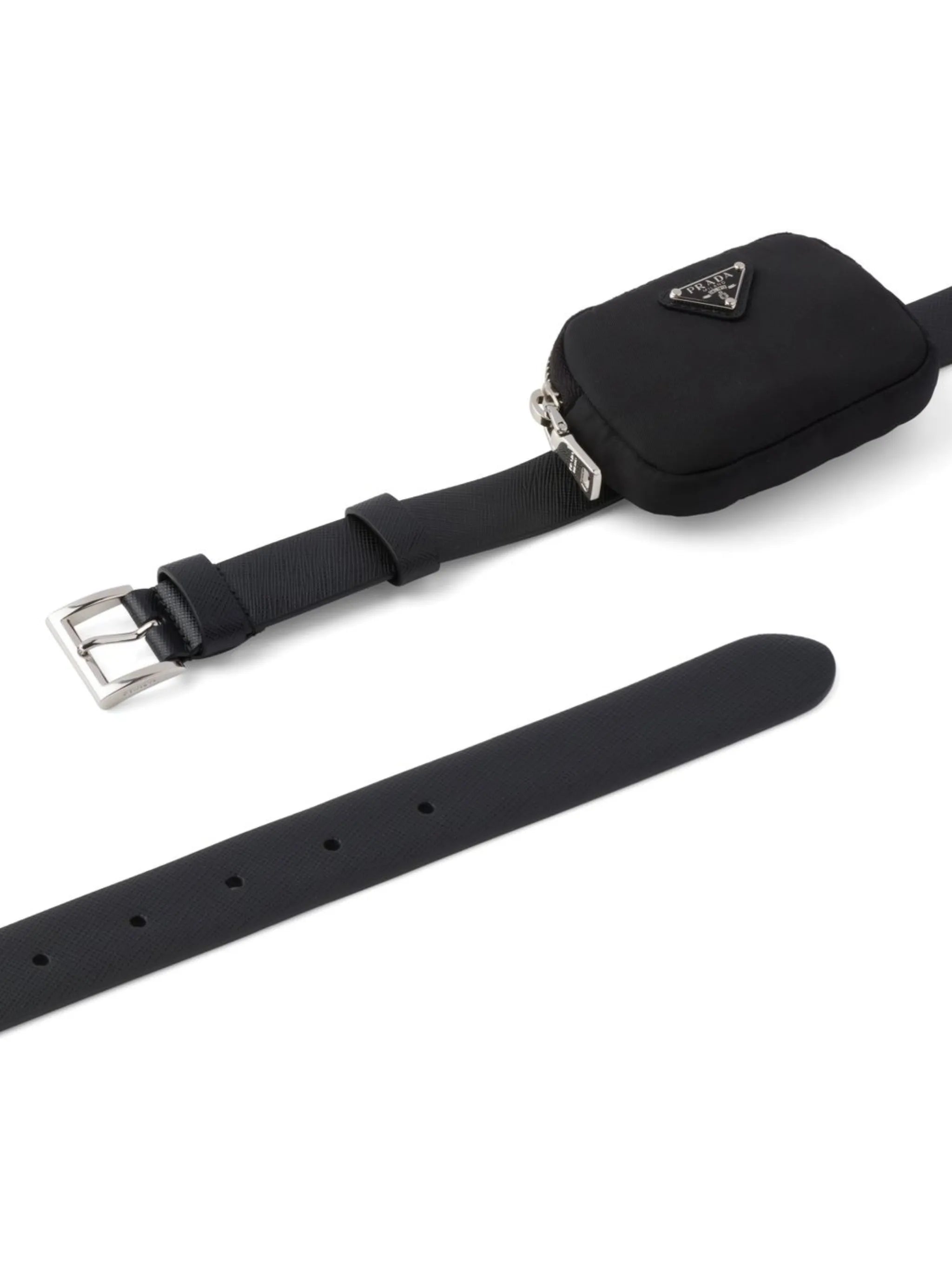 logo plaque zipped pouch belt