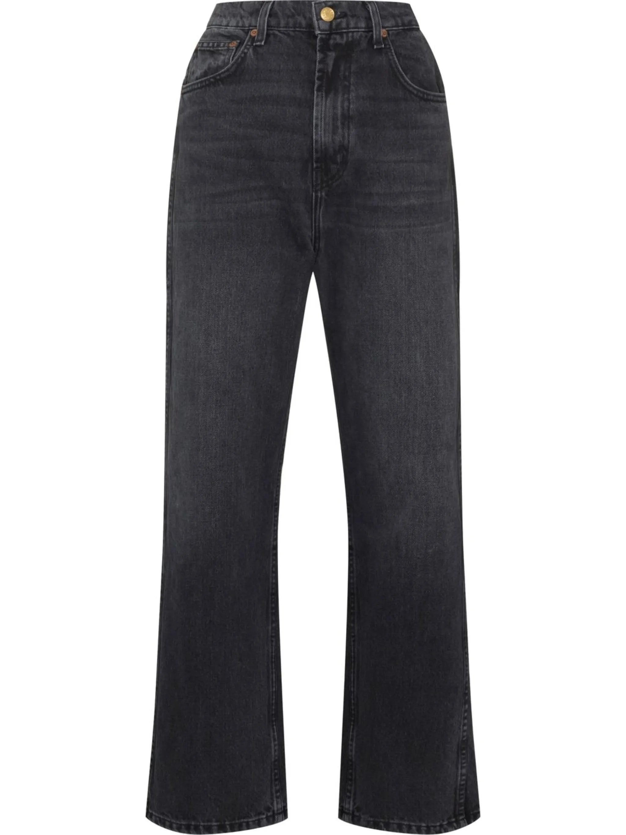 high-rise straight-leg jeans