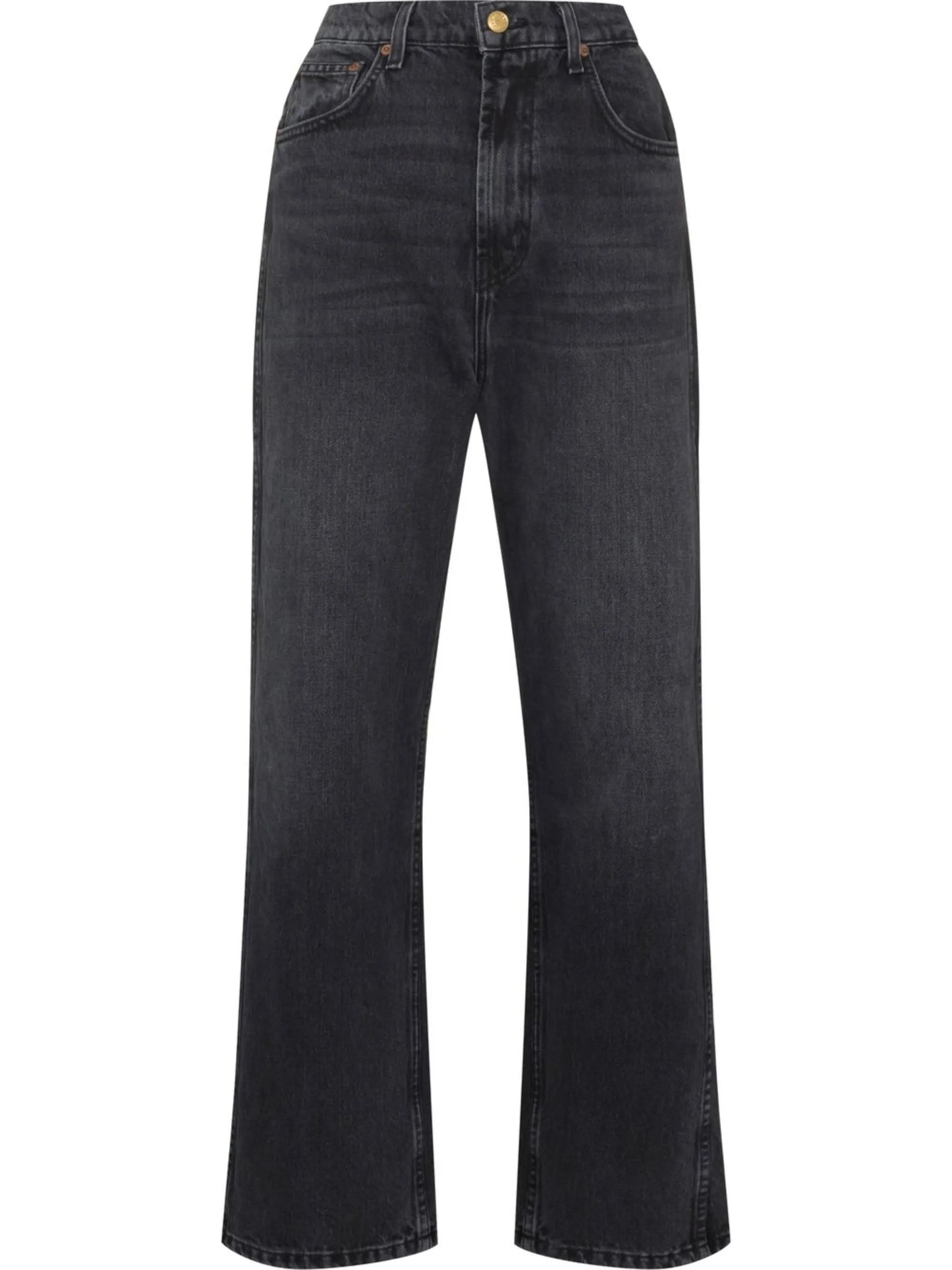 high-rise straight-leg jeans