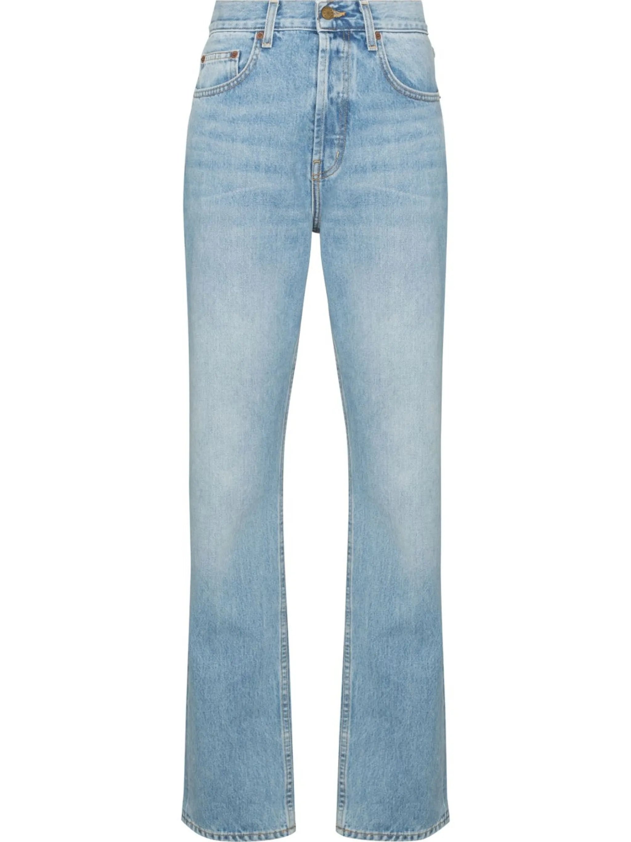 mid-rise straight-leg jeans