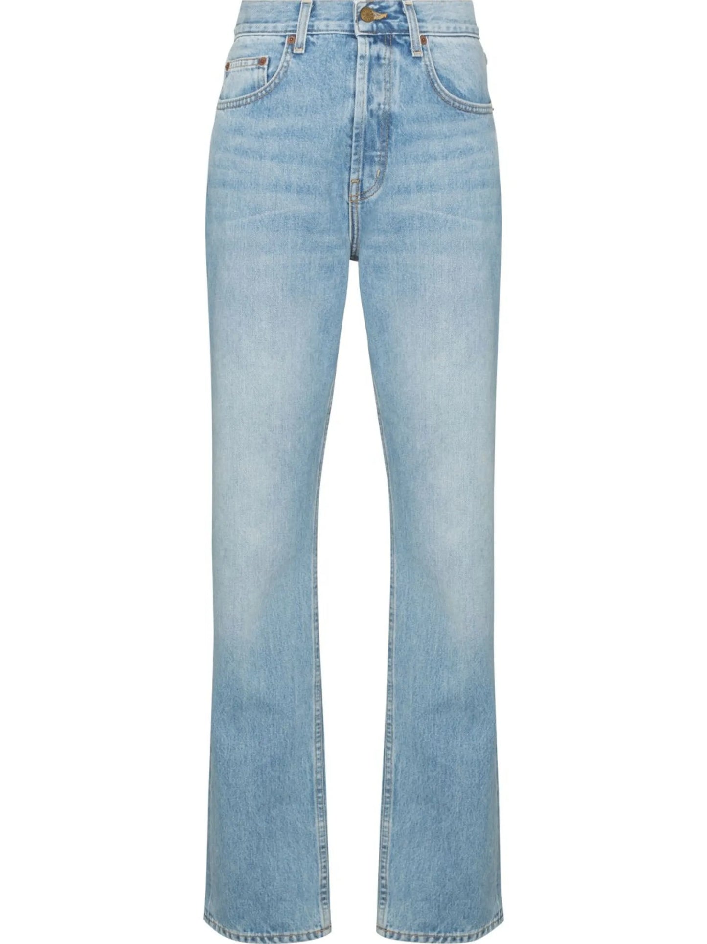 mid-rise straight-leg jeans