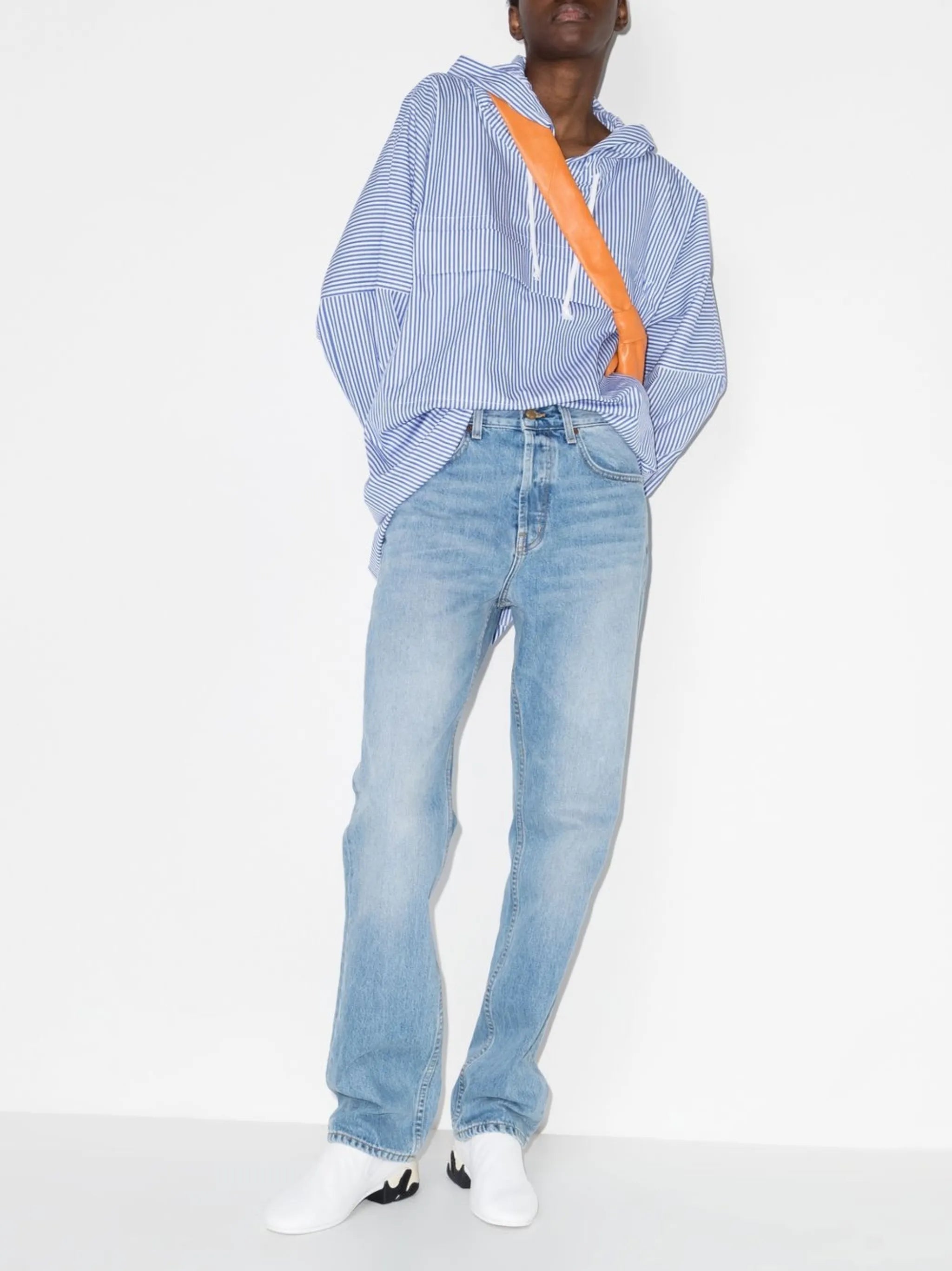 mid-rise straight-leg jeans