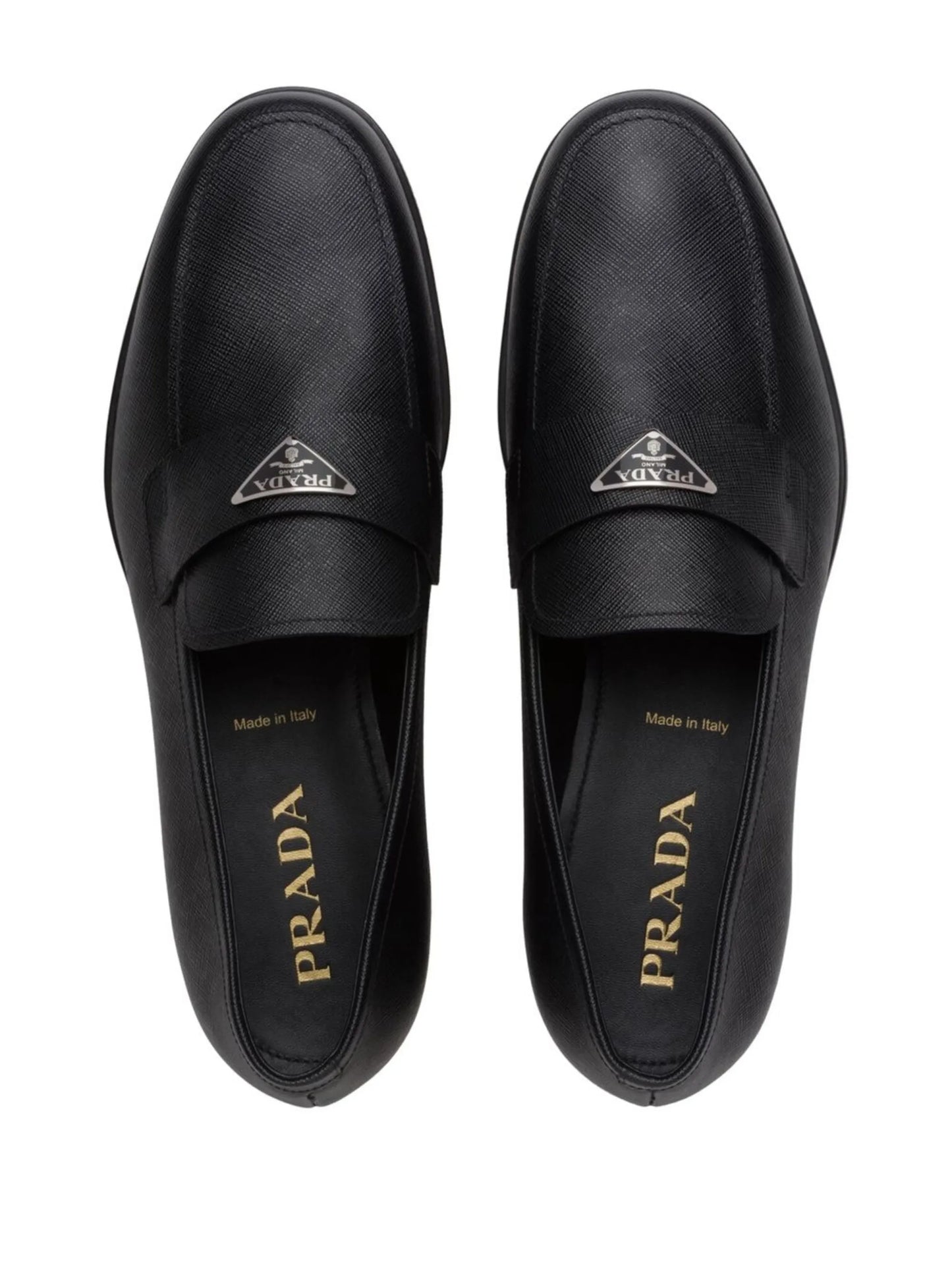 triangle logo loafers