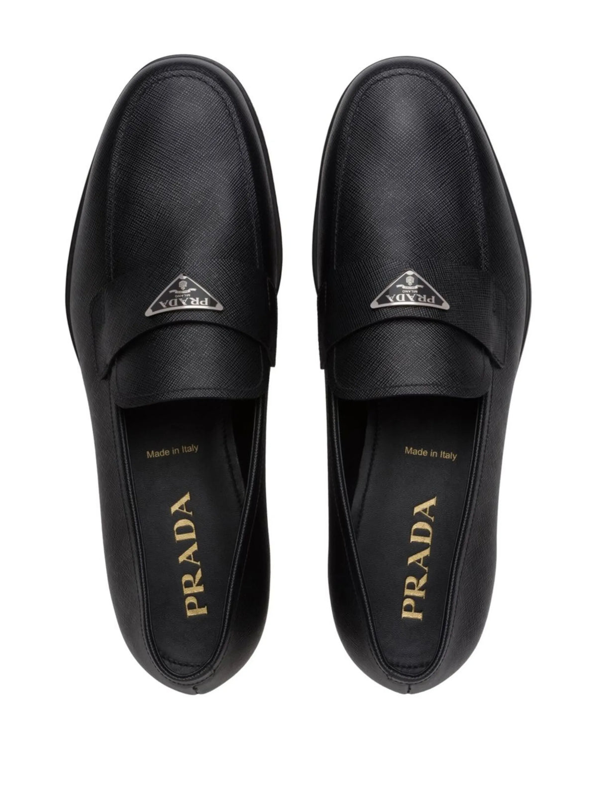 triangle logo loafers