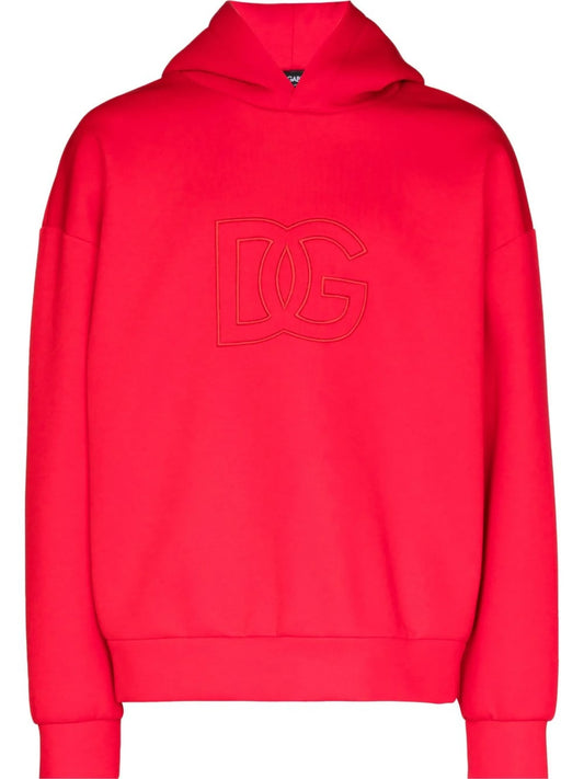 embroidered-logo pullover hoodie