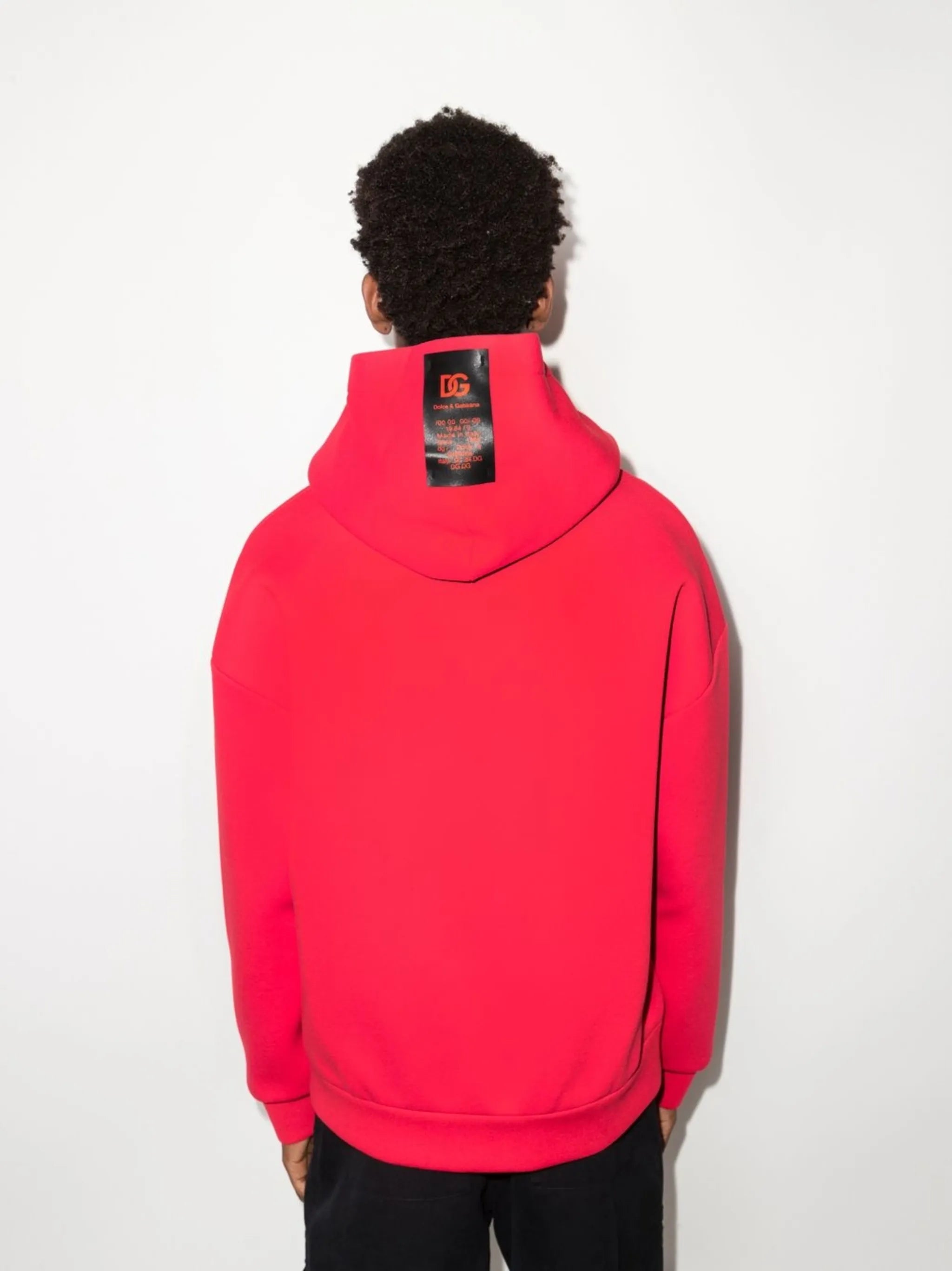 embroidered-logo pullover hoodie