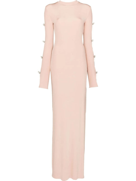 cut-out crystal-bow maxi dress