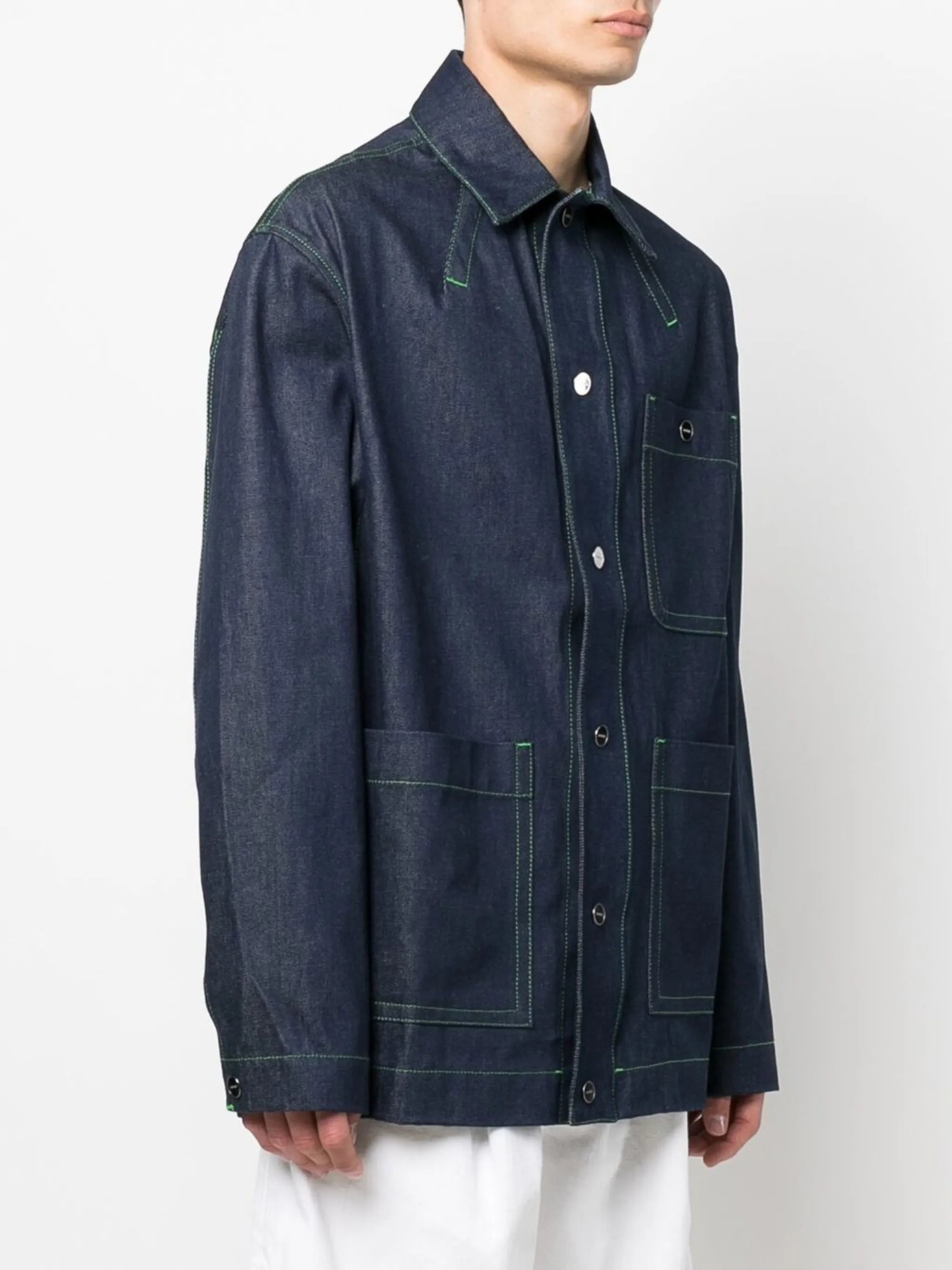 contrast-stitch denim jacket