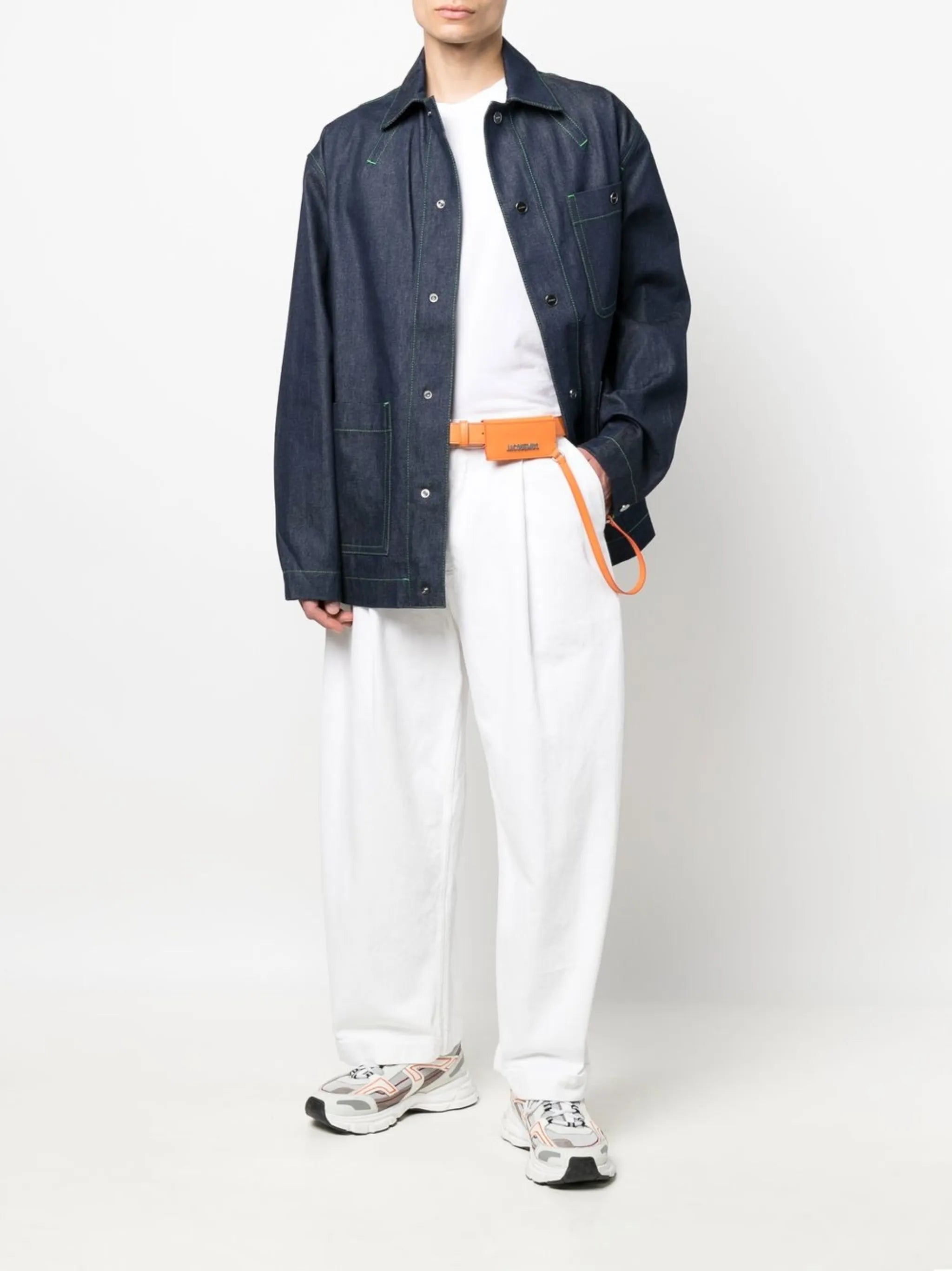contrast-stitch denim jacket
