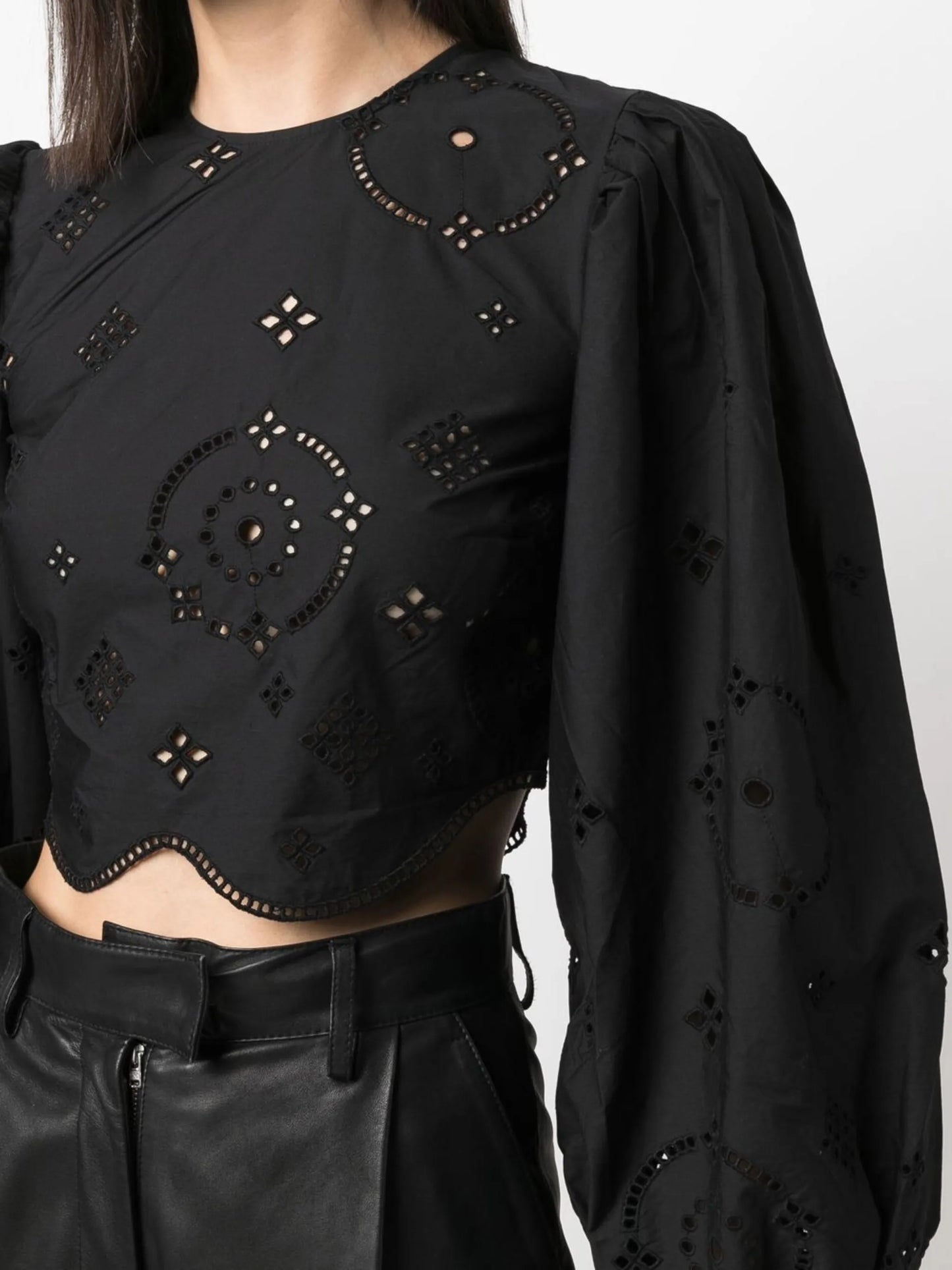 broderie anglaise cropped blouse