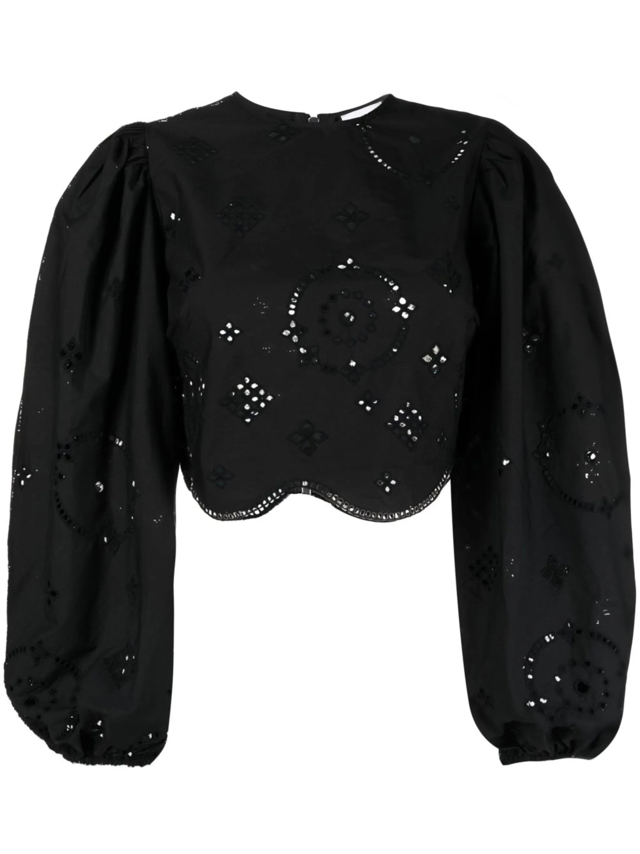 broderie anglaise cropped blouse