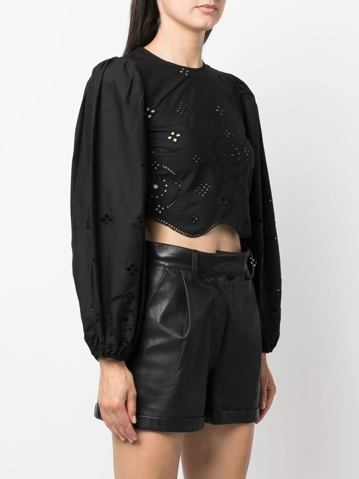 broderie anglaise cropped blouse