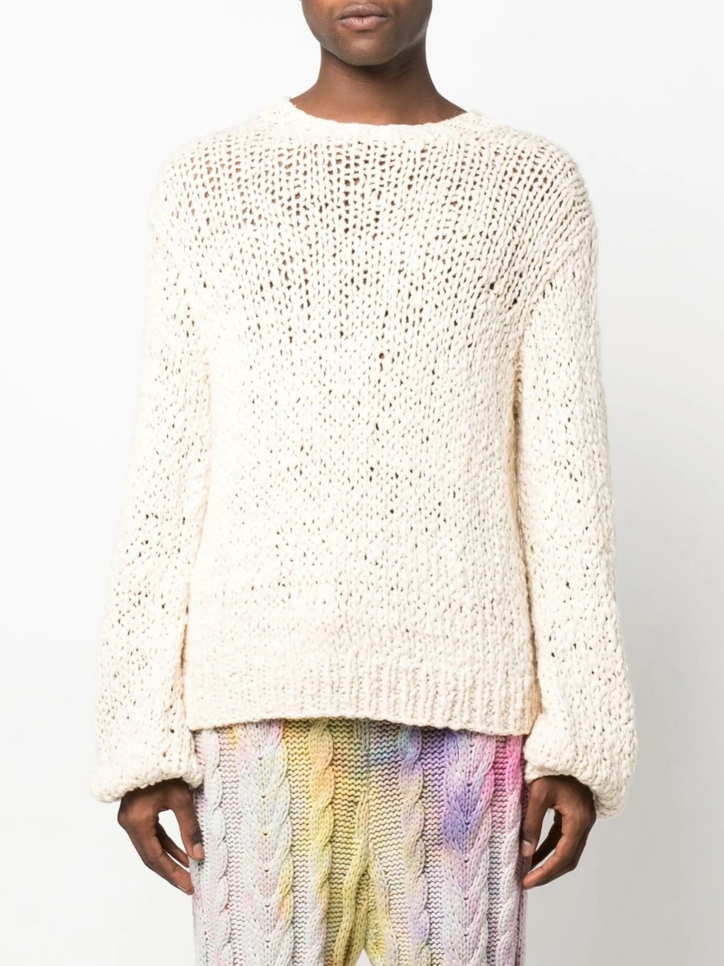 open-knit long-sleeve jumper