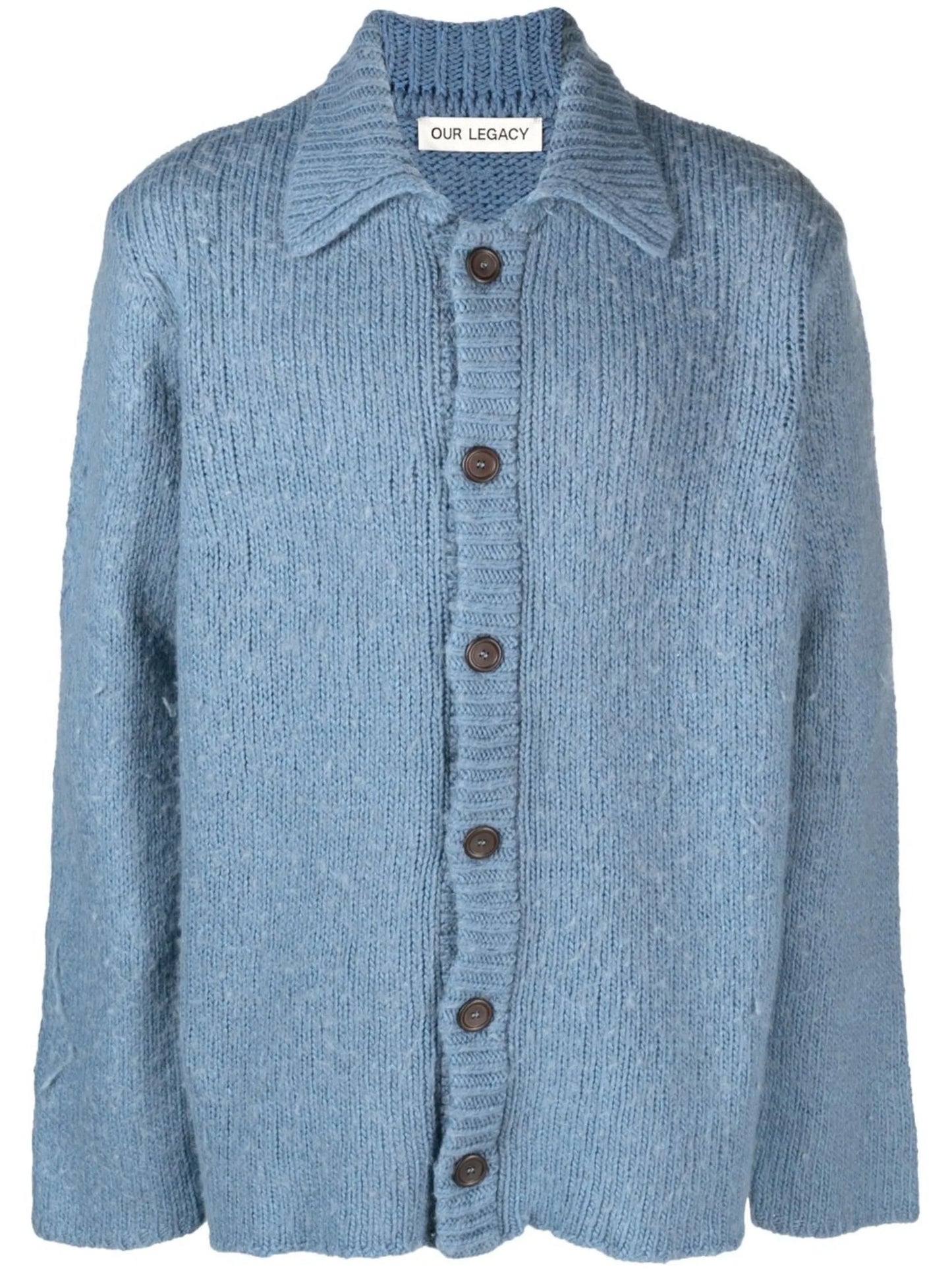 ribbed-trim buttoned cardigan