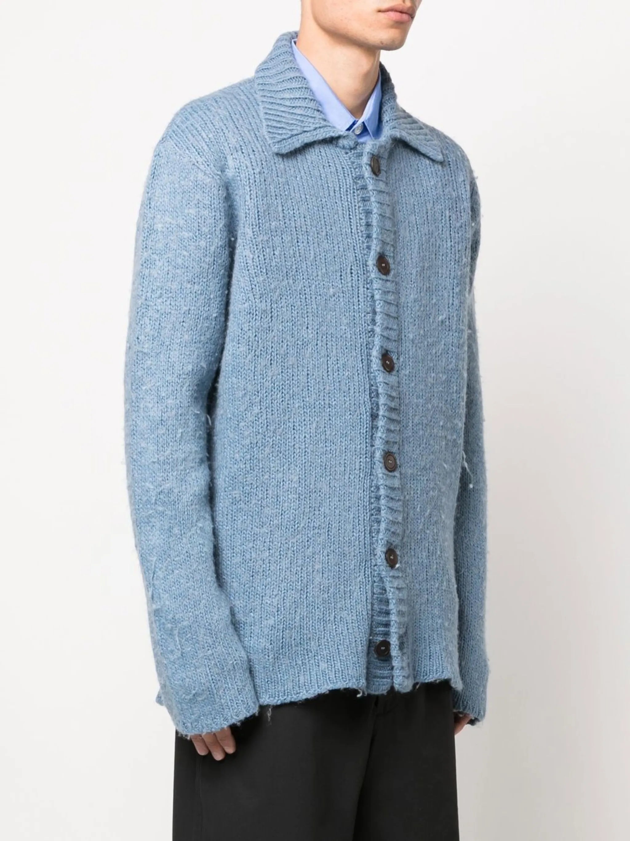 ribbed-trim buttoned cardigan