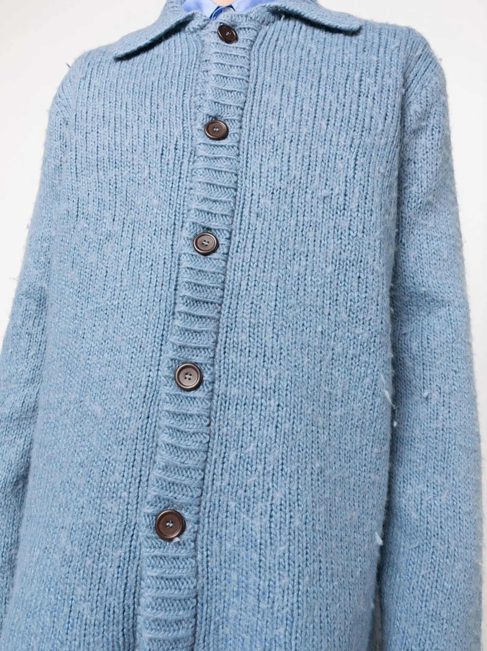 ribbed-trim buttoned cardigan
