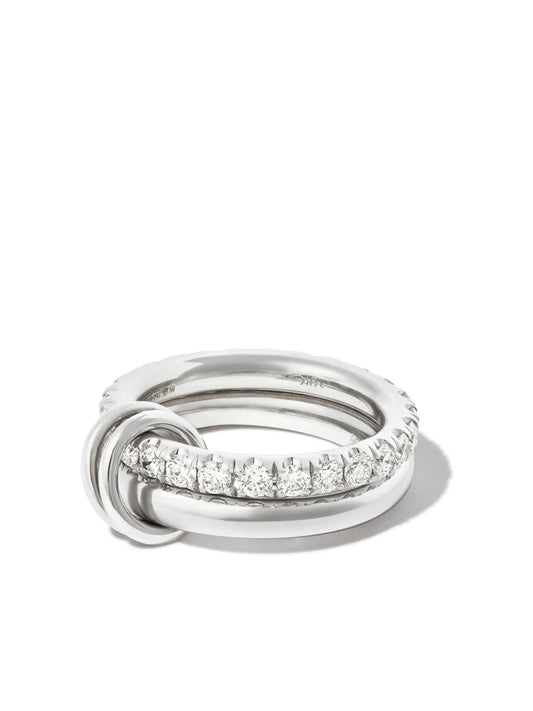 18kt white gold Virgo diamond link ring