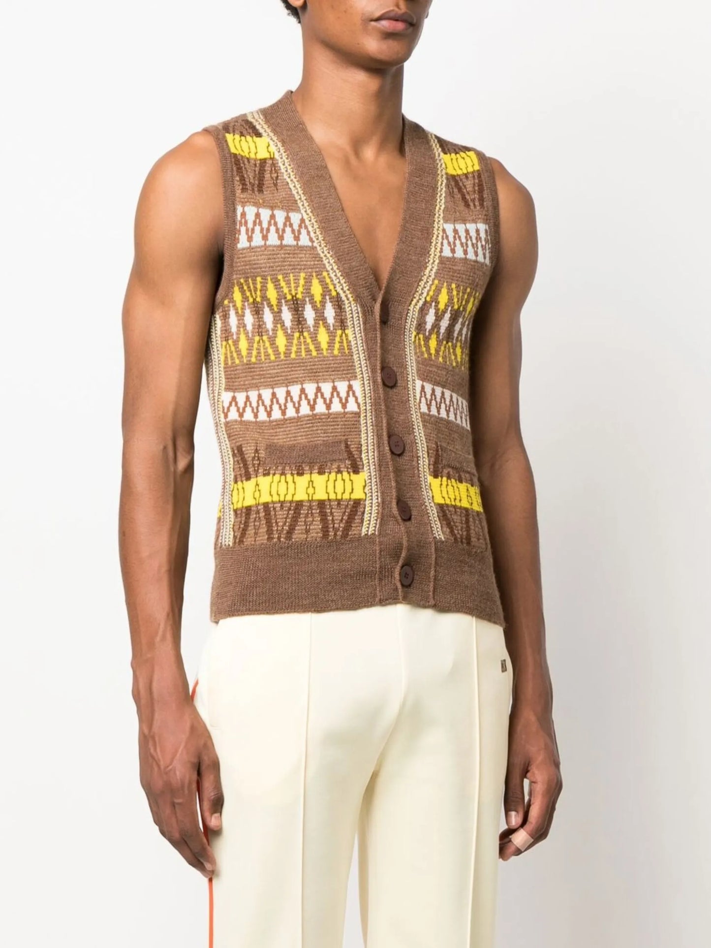 button-up jumper vest