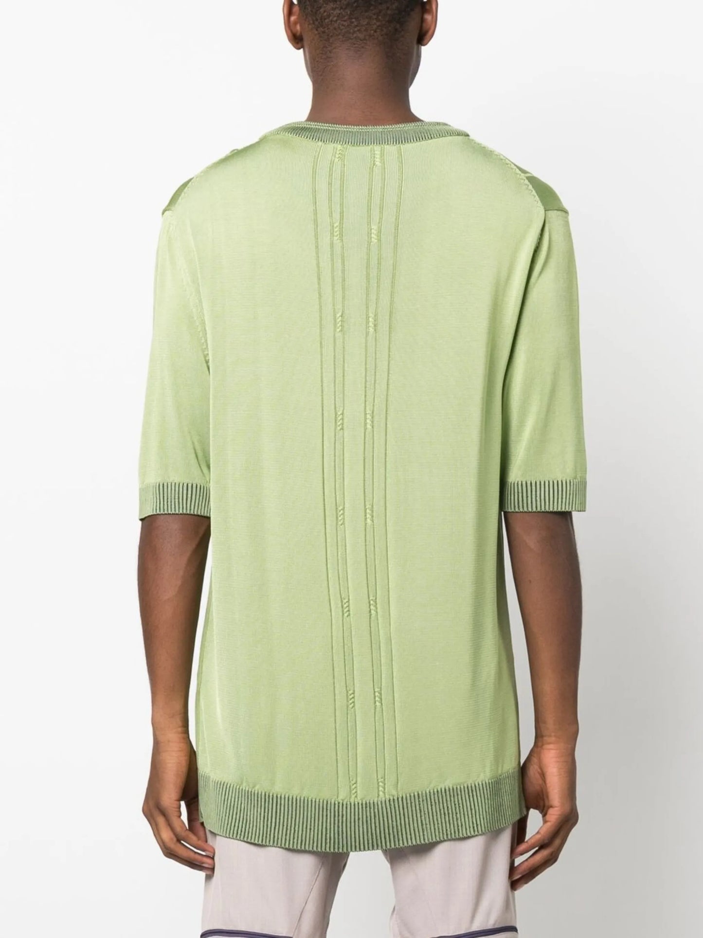 fine cable knit short sleeve jumper