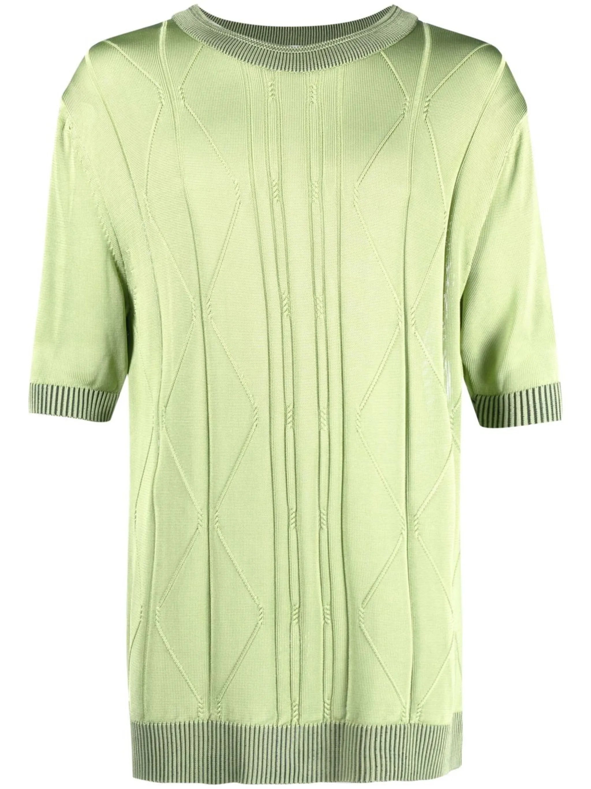 fine cable knit short sleeve jumper