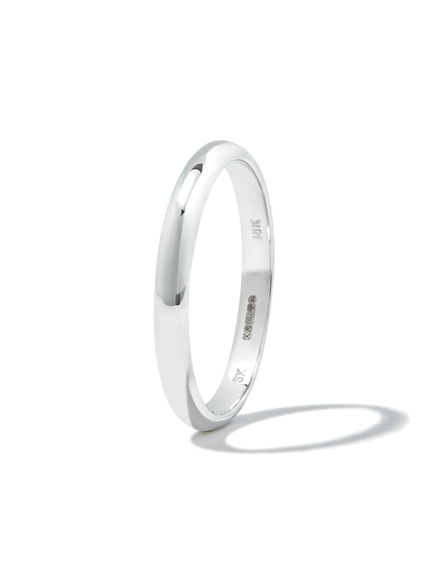 18kt white gold Half Round ring