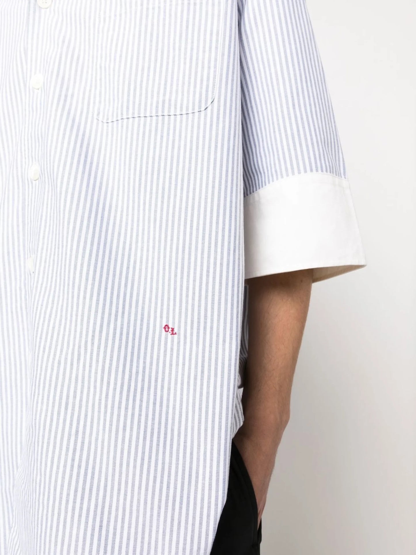 pinstripe oversize arms shirt
