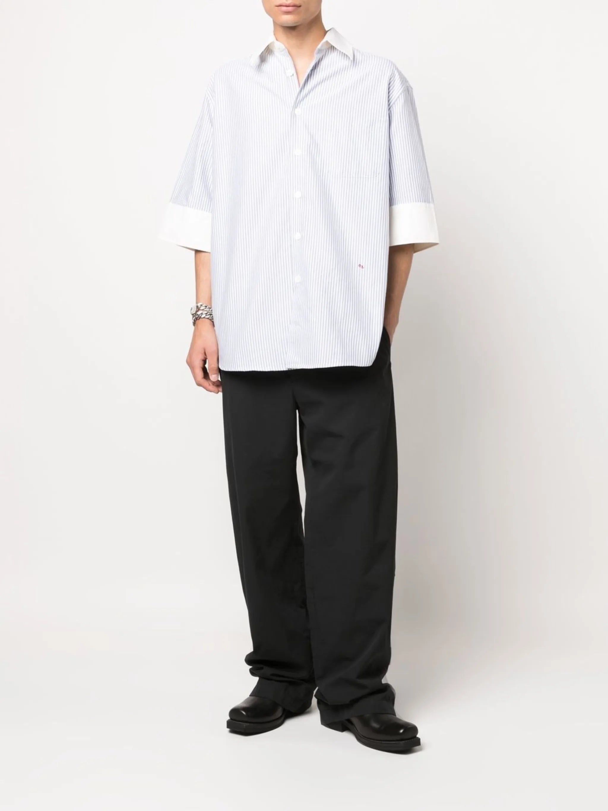 pinstripe oversize arms shirt