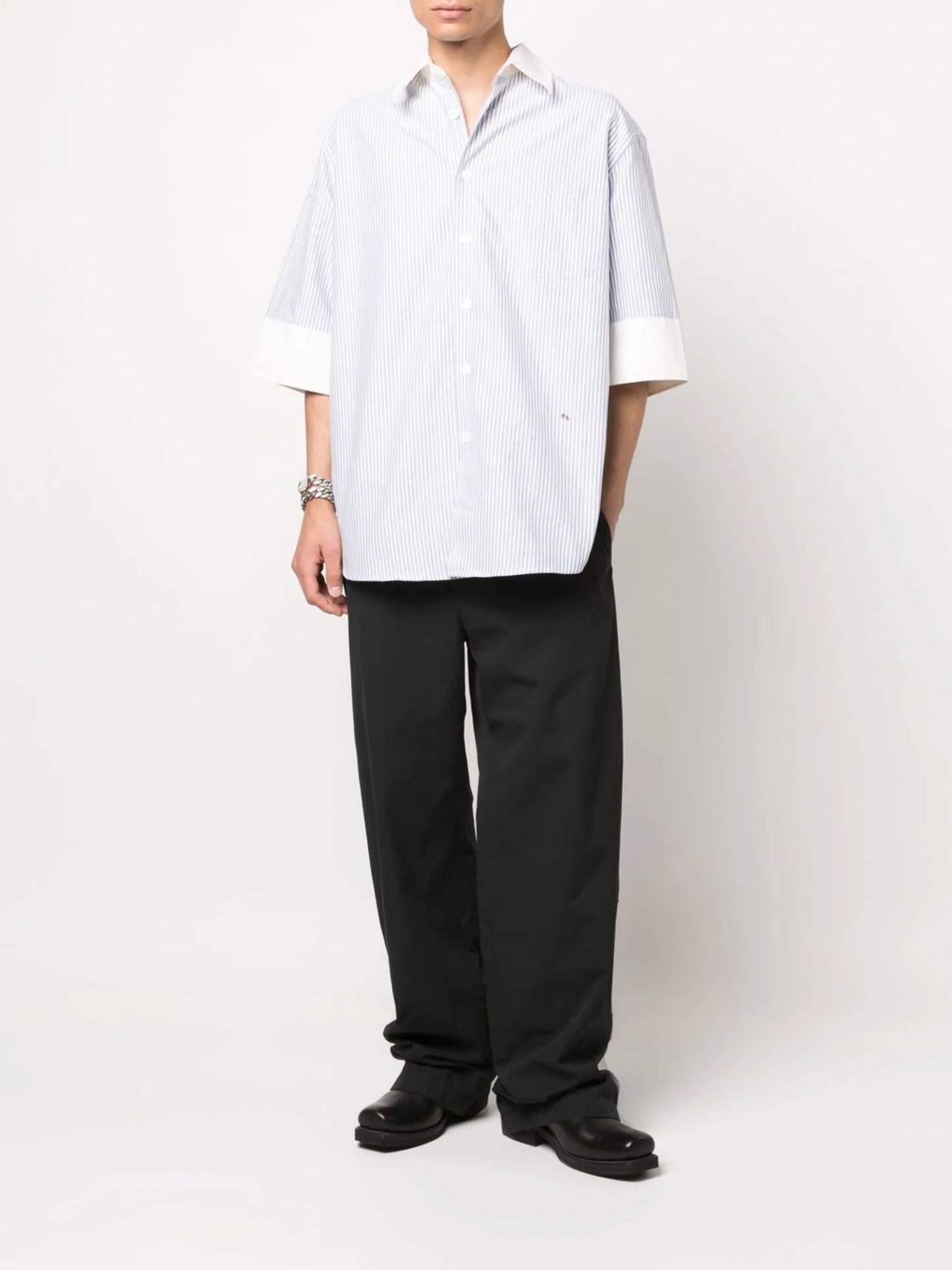 pinstripe oversize arms shirt