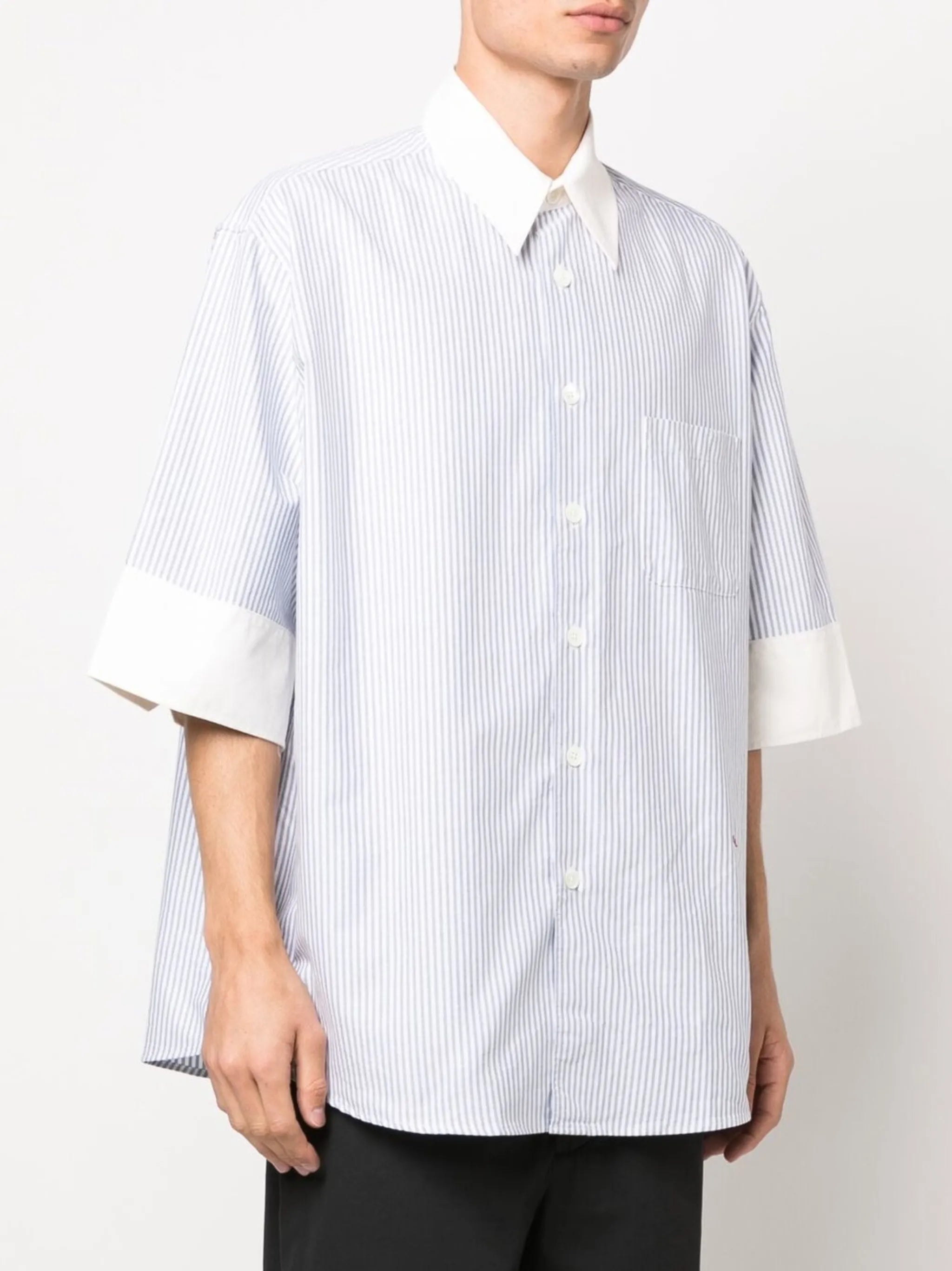 pinstripe oversize arms shirt
