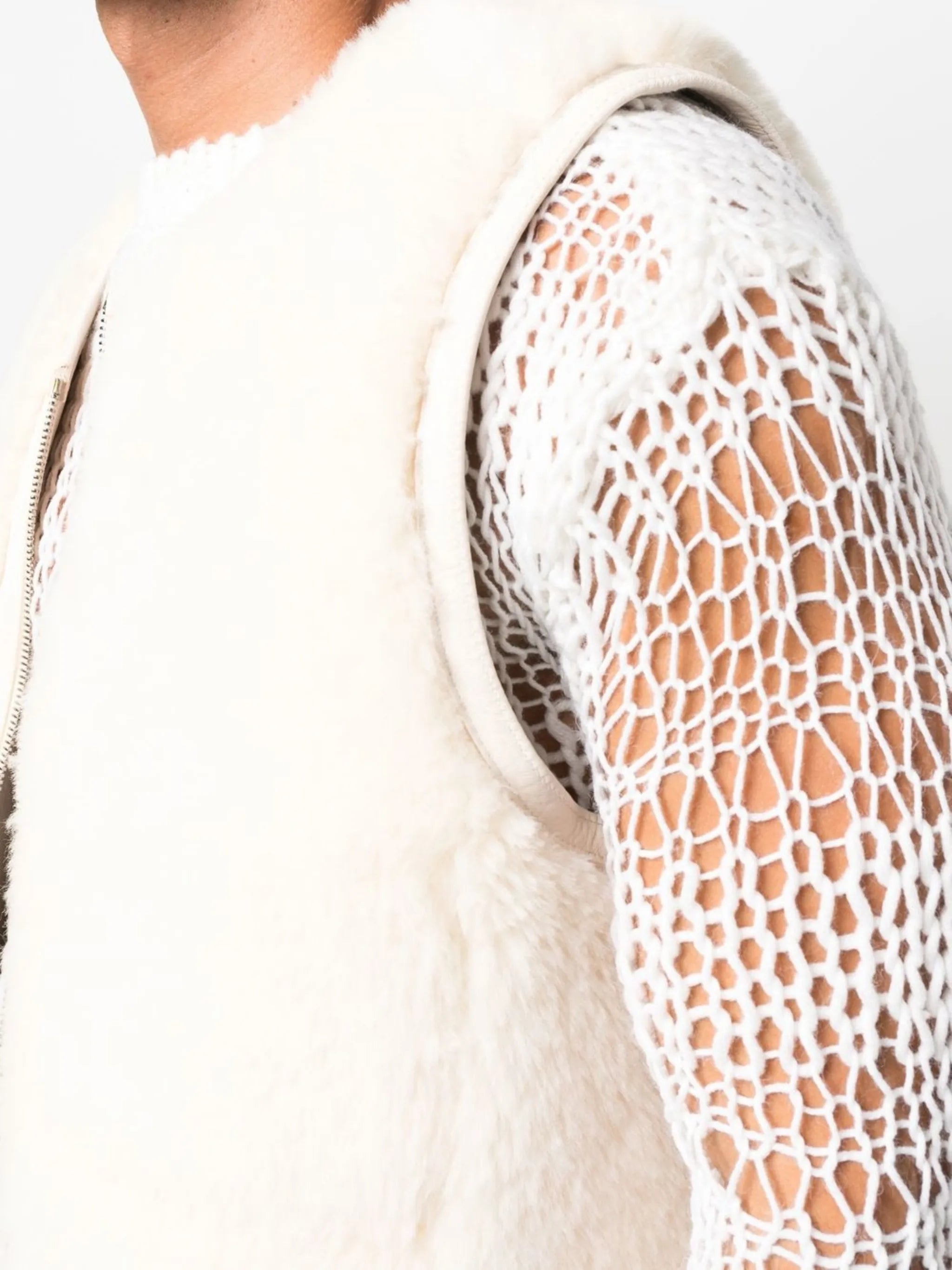 reversible shearling gilet