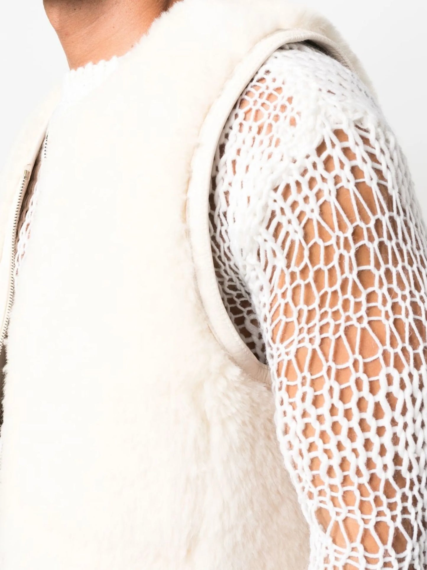 reversible shearling gilet