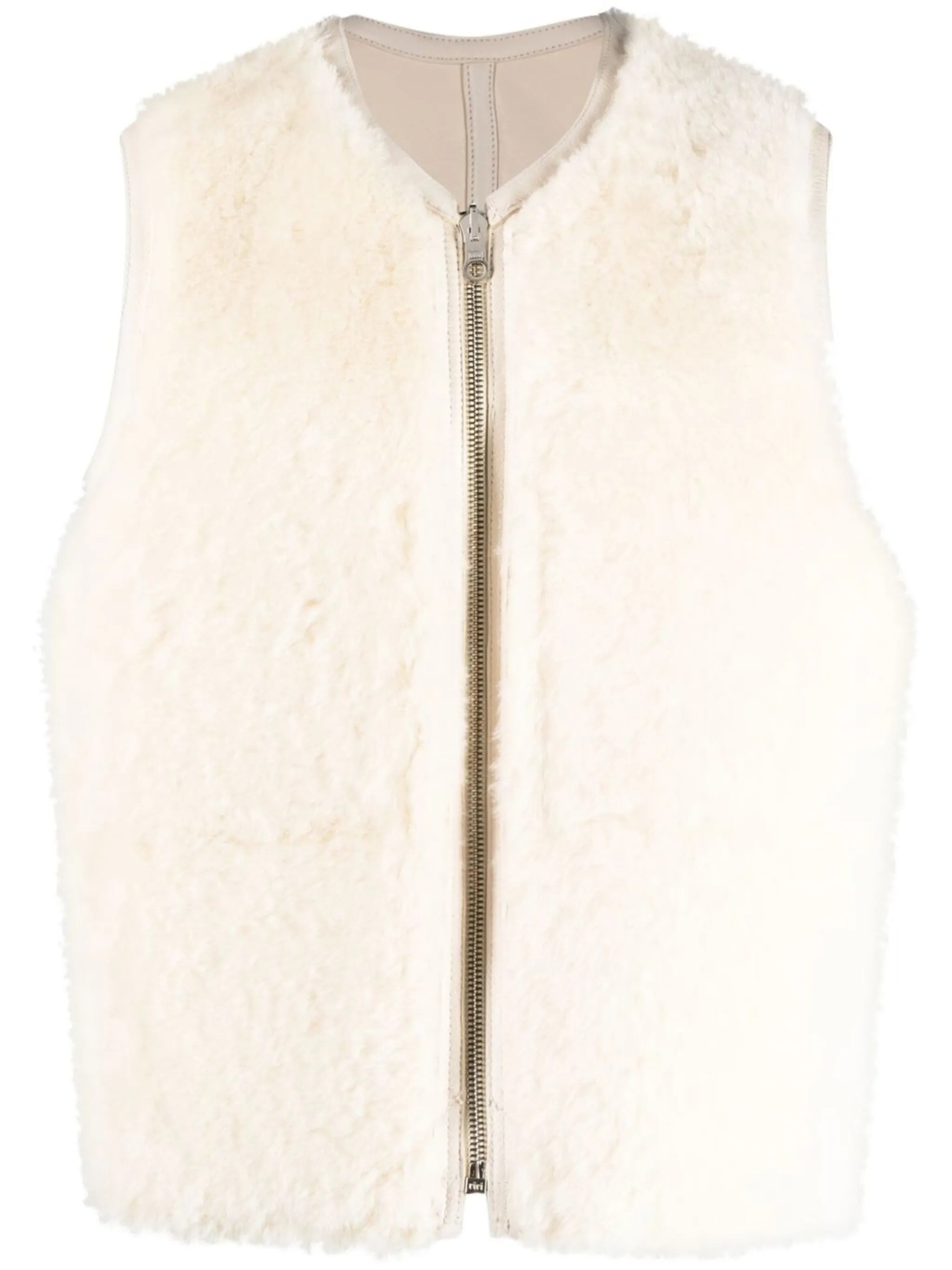 reversible shearling gilet