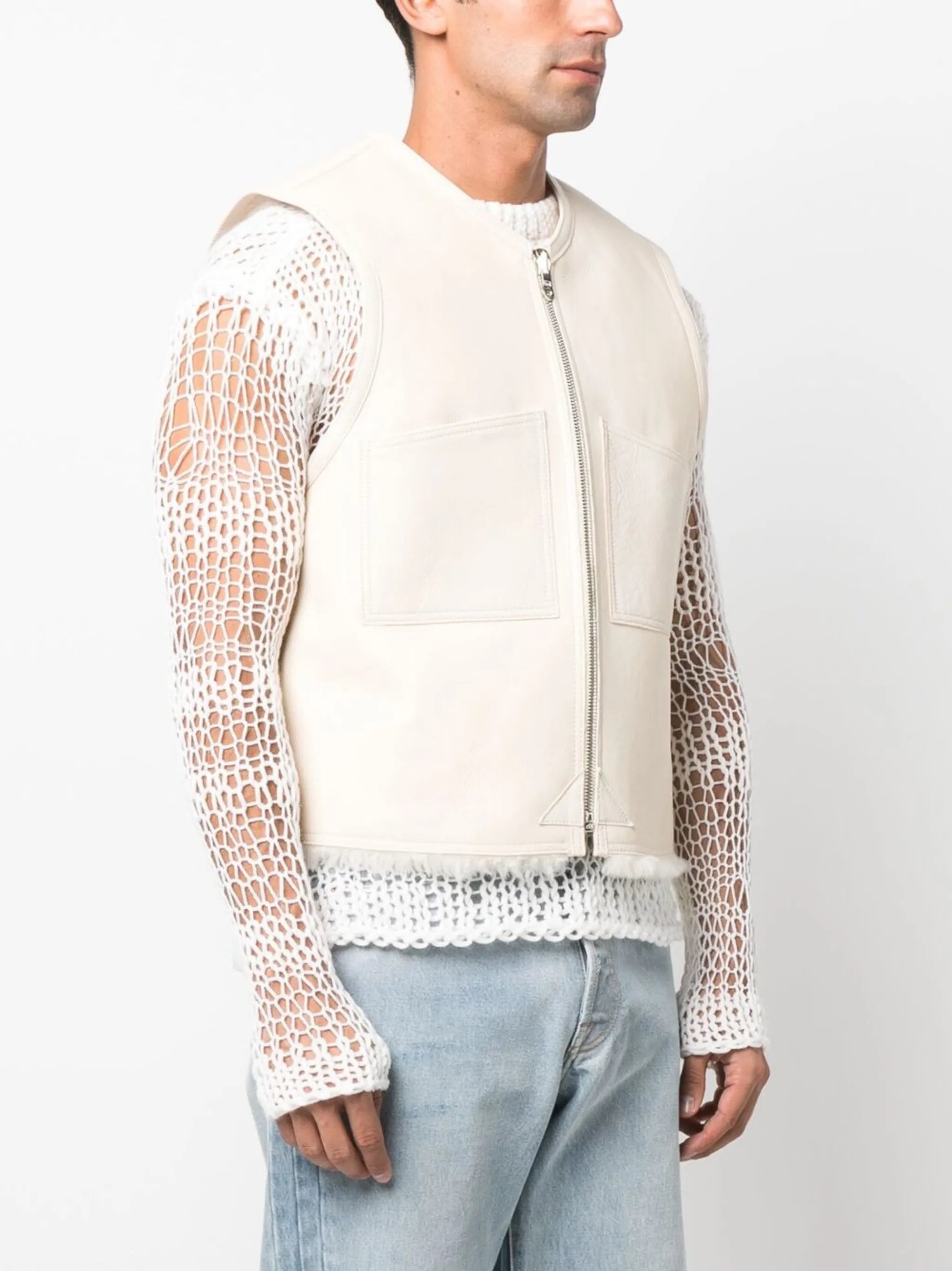 reversible shearling gilet
