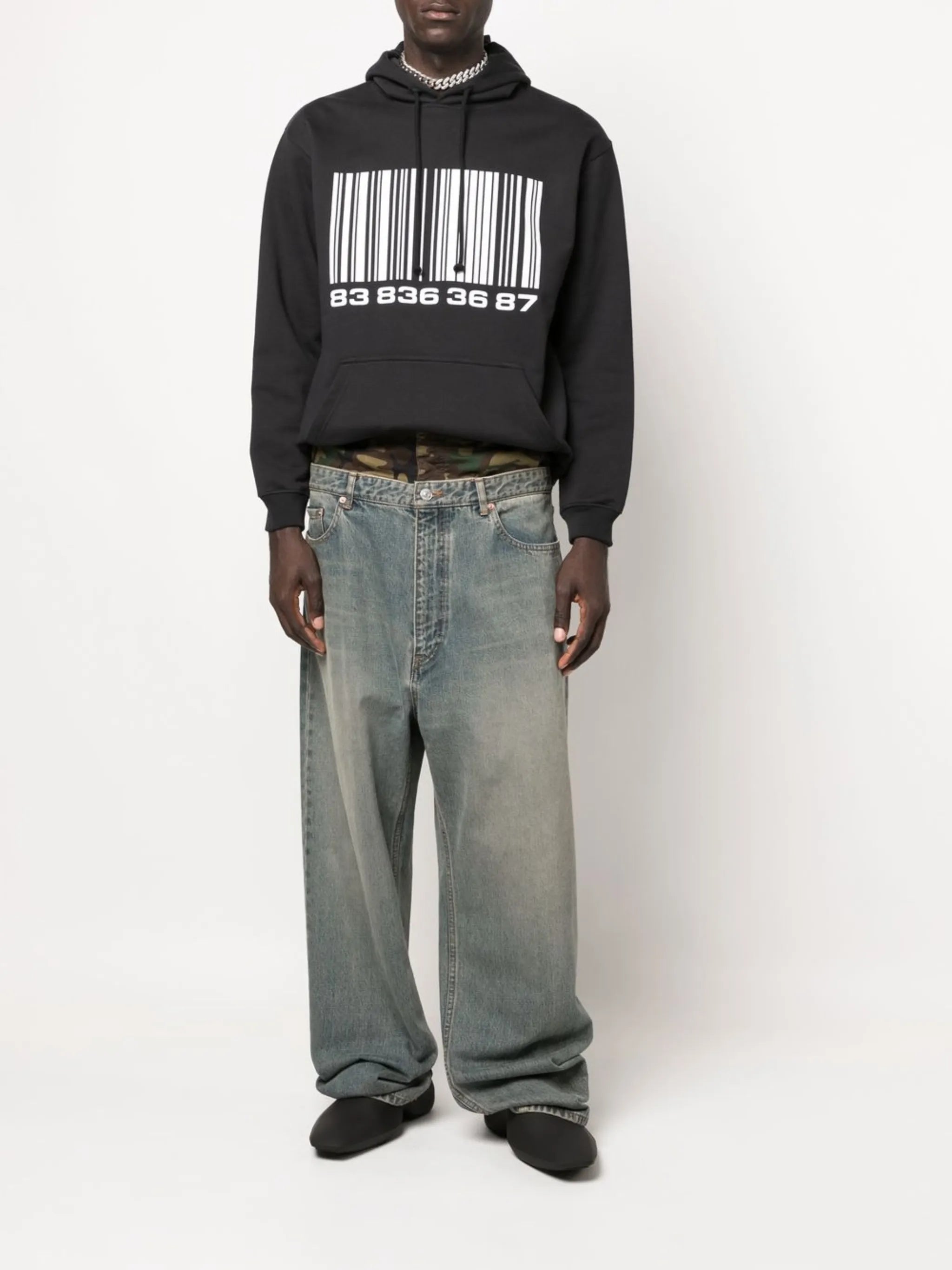 Big-Barcode cotton hoodie