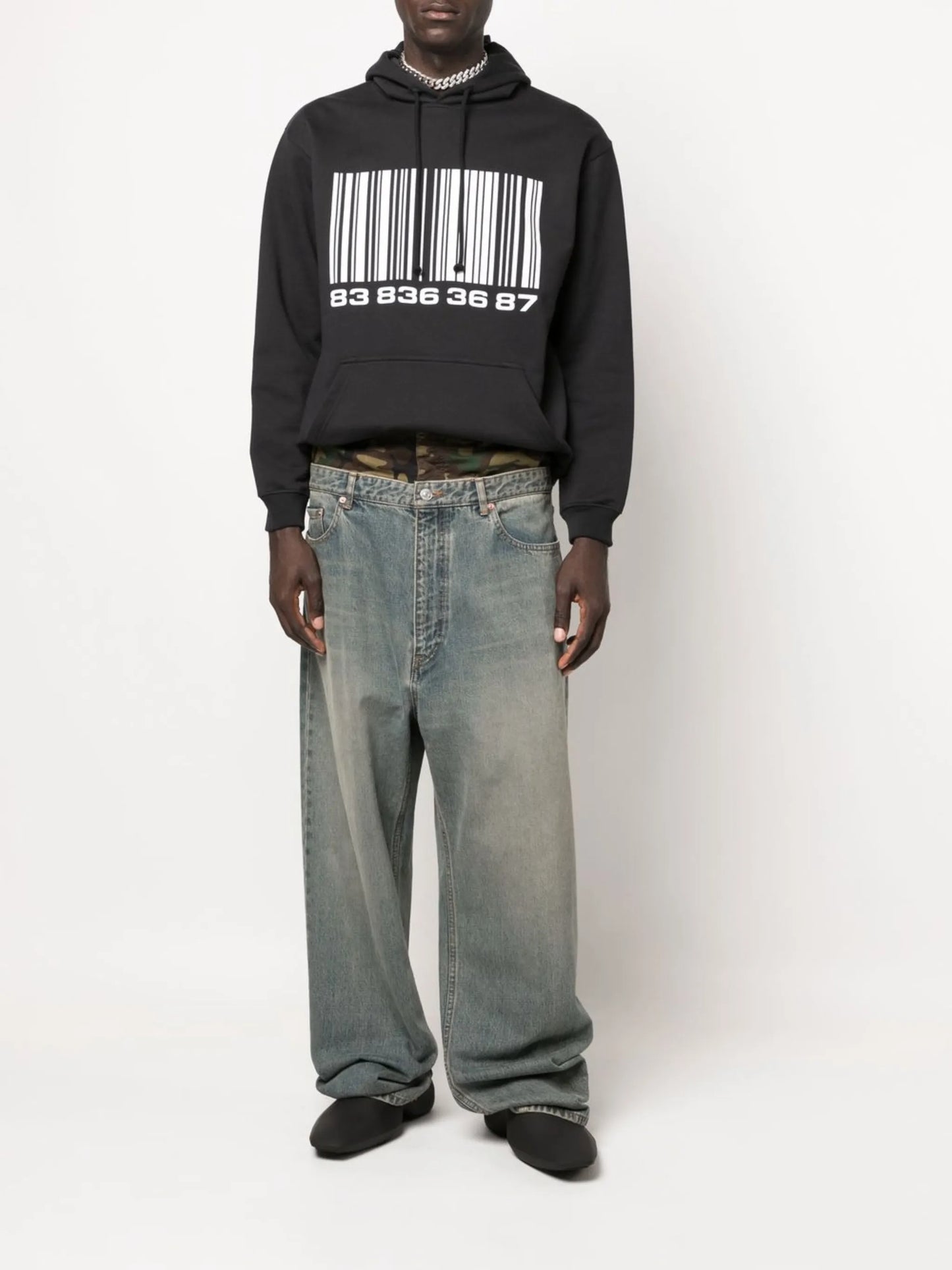 Big-Barcode cotton hoodie