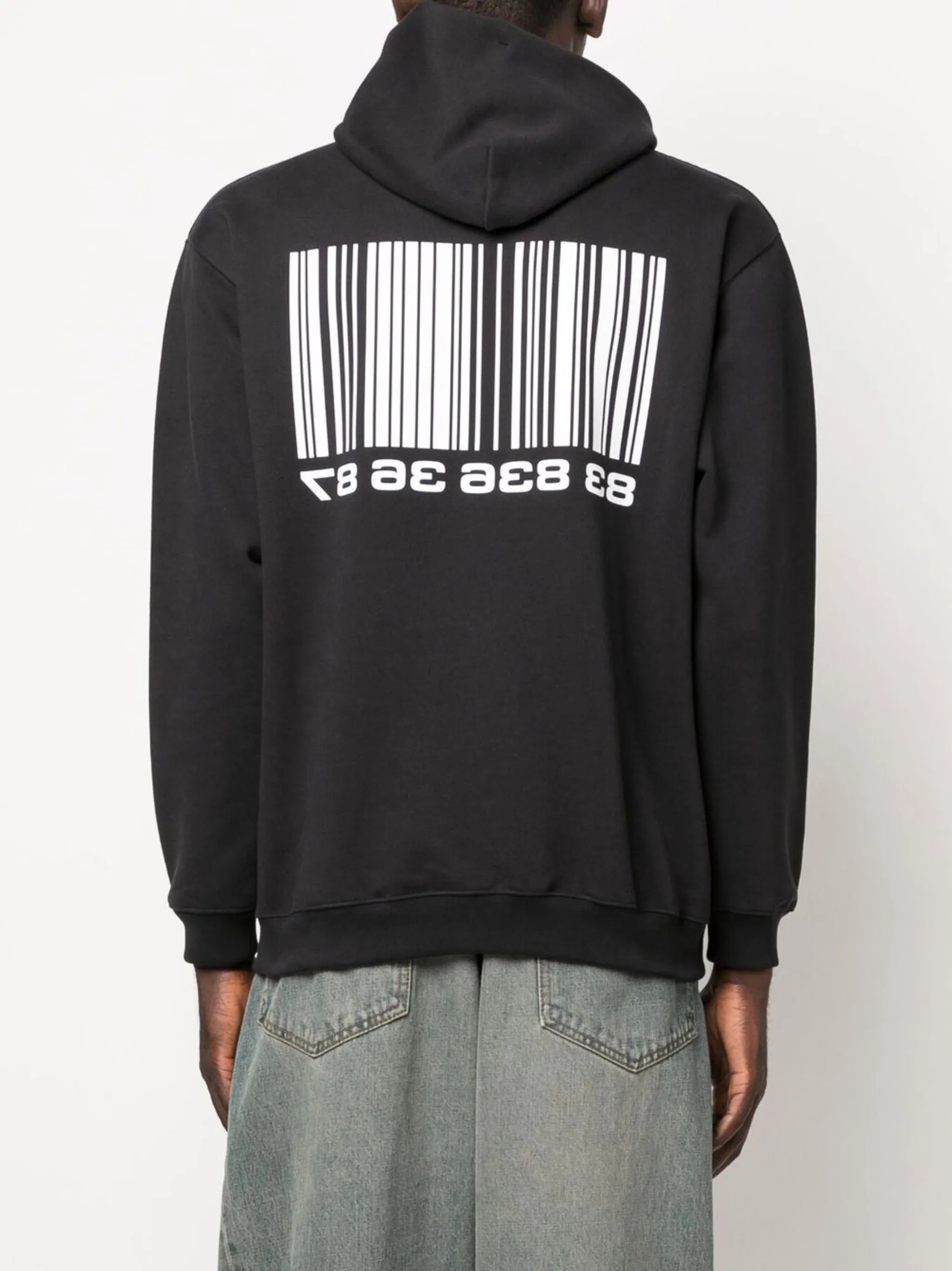 Big-Barcode cotton hoodie