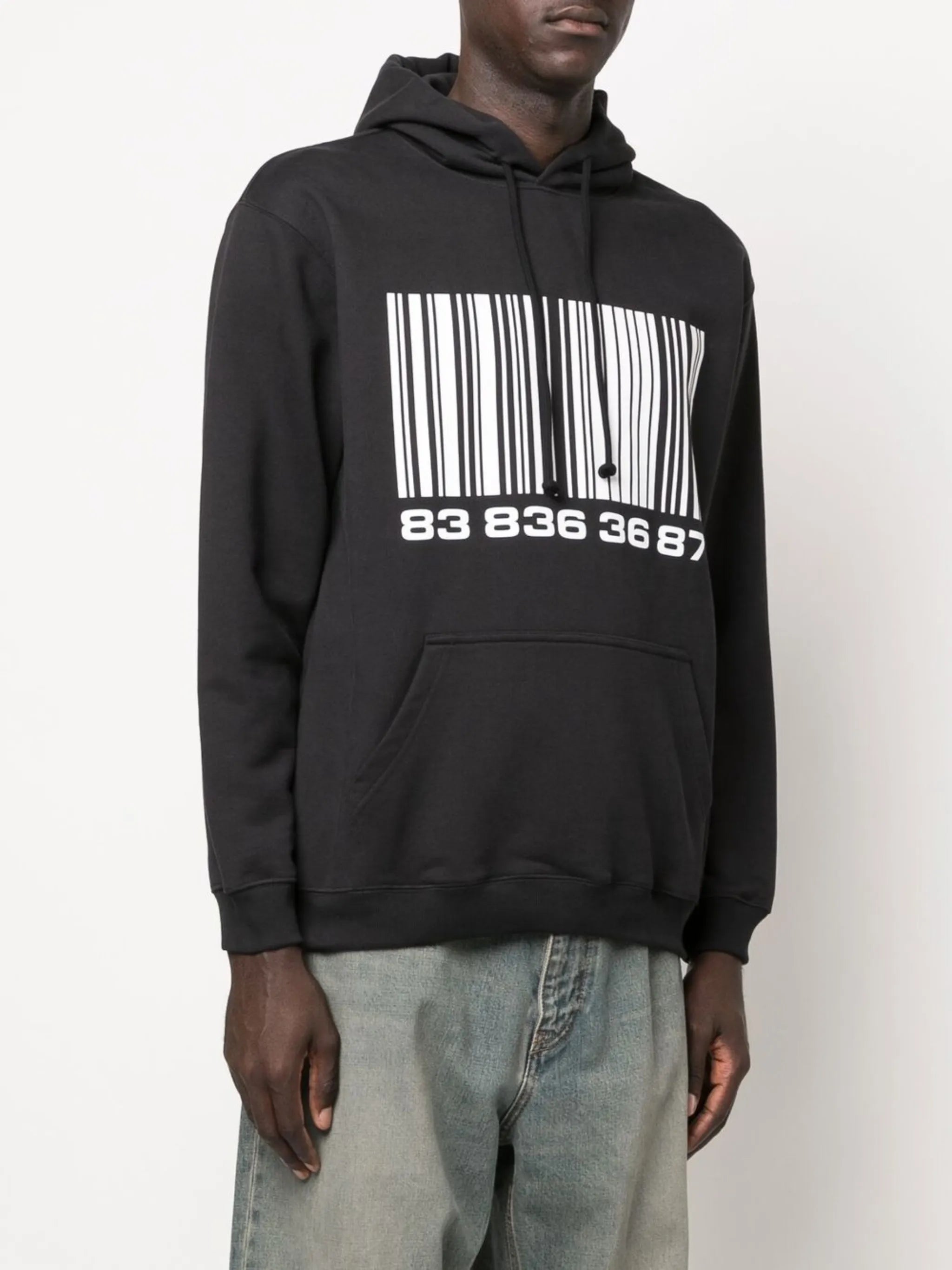 Big-Barcode cotton hoodie