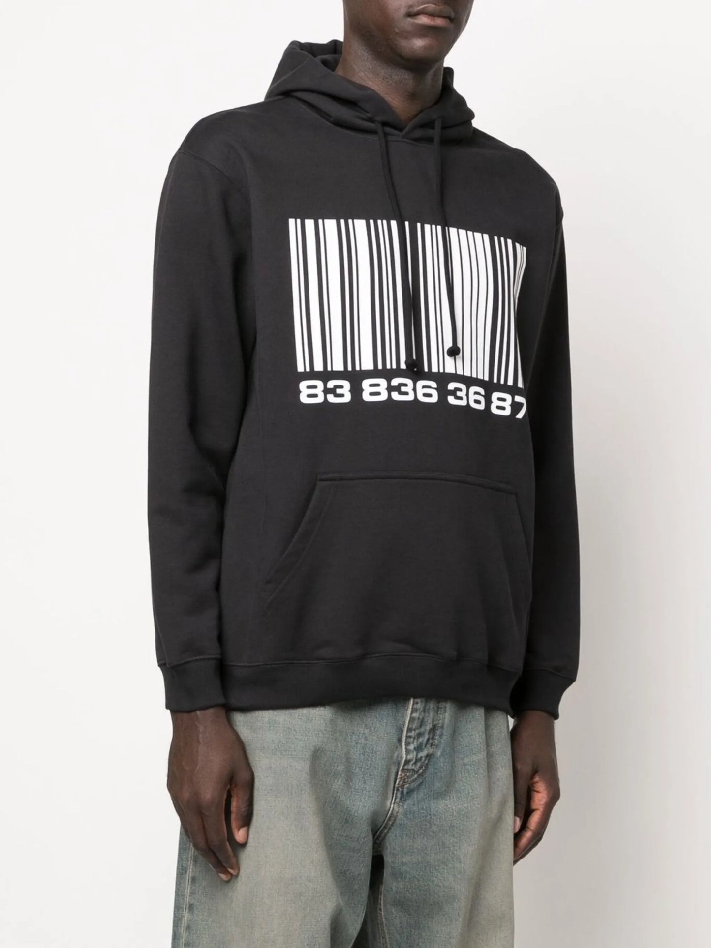 Big-Barcode cotton hoodie