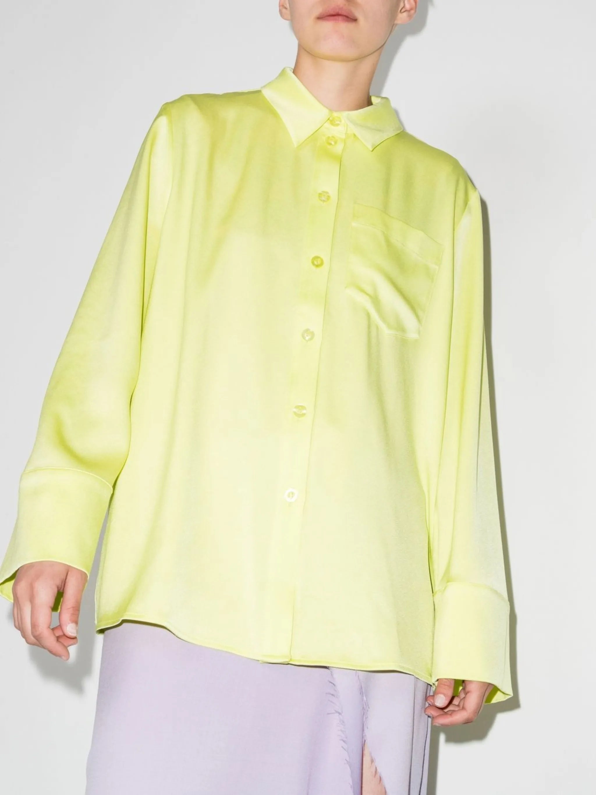 Summer oversized satin shirt