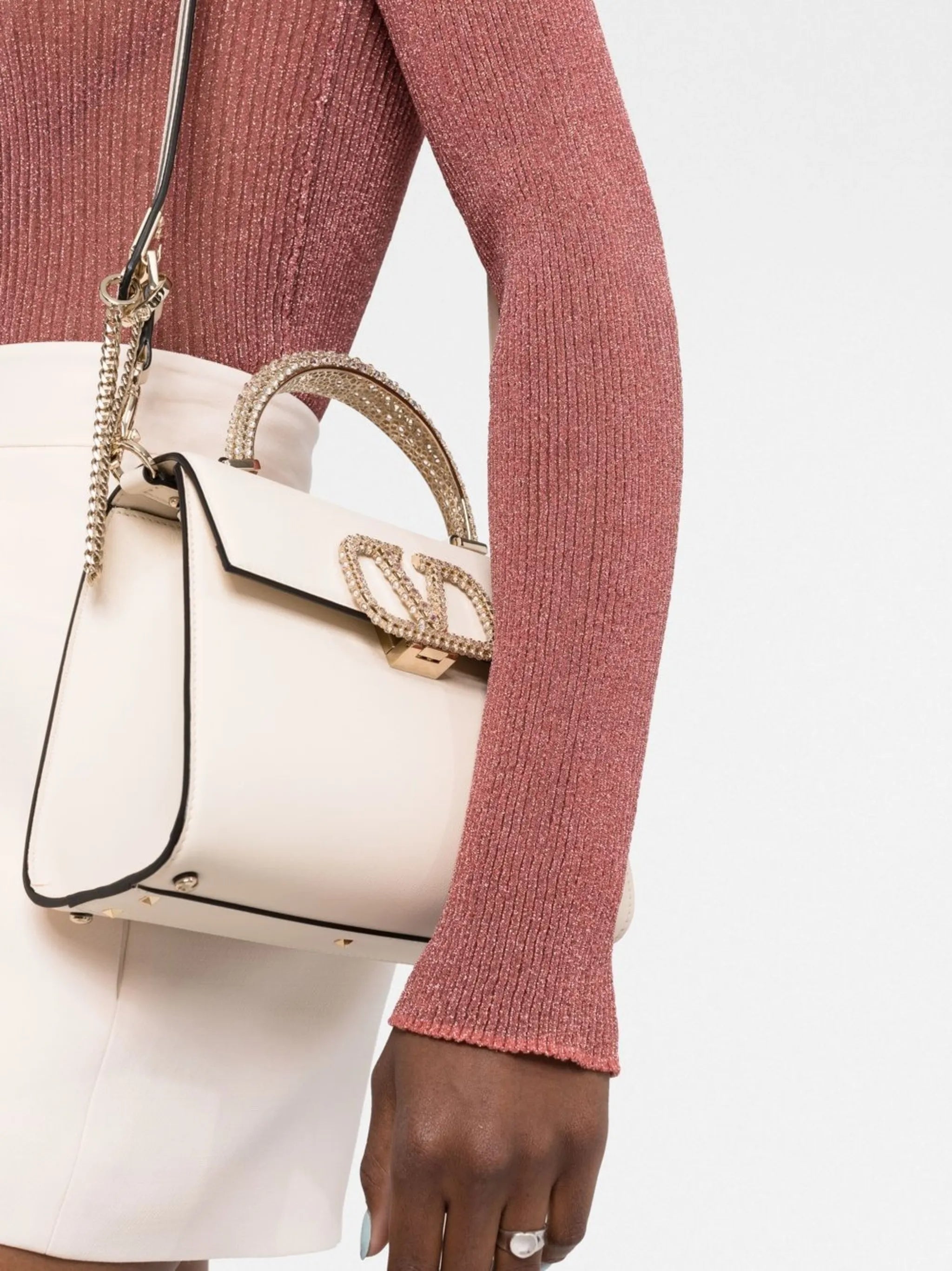 VSling crystal-embellished leather tote bag