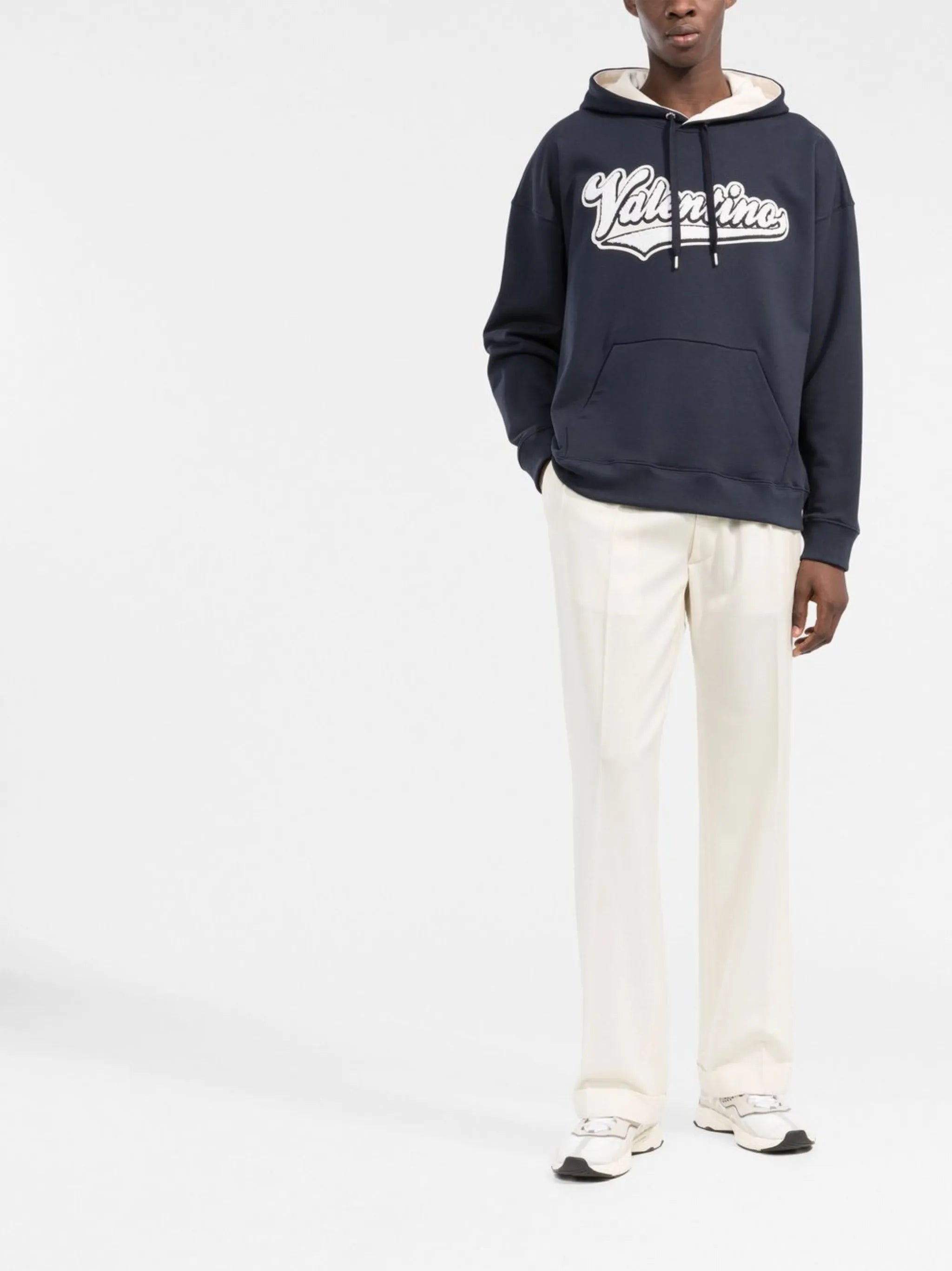 embroidered logo-patch hoodie