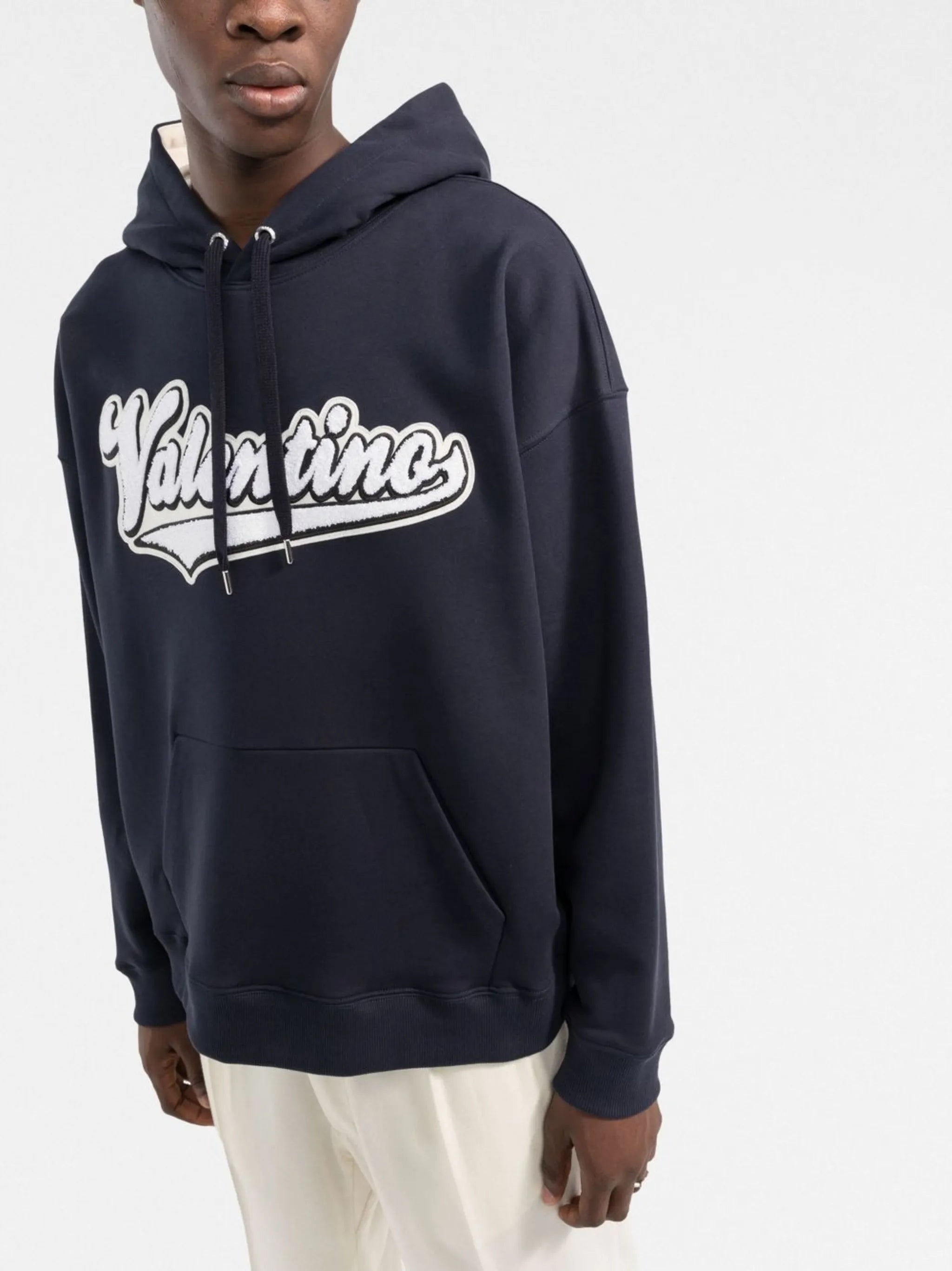 embroidered logo-patch hoodie