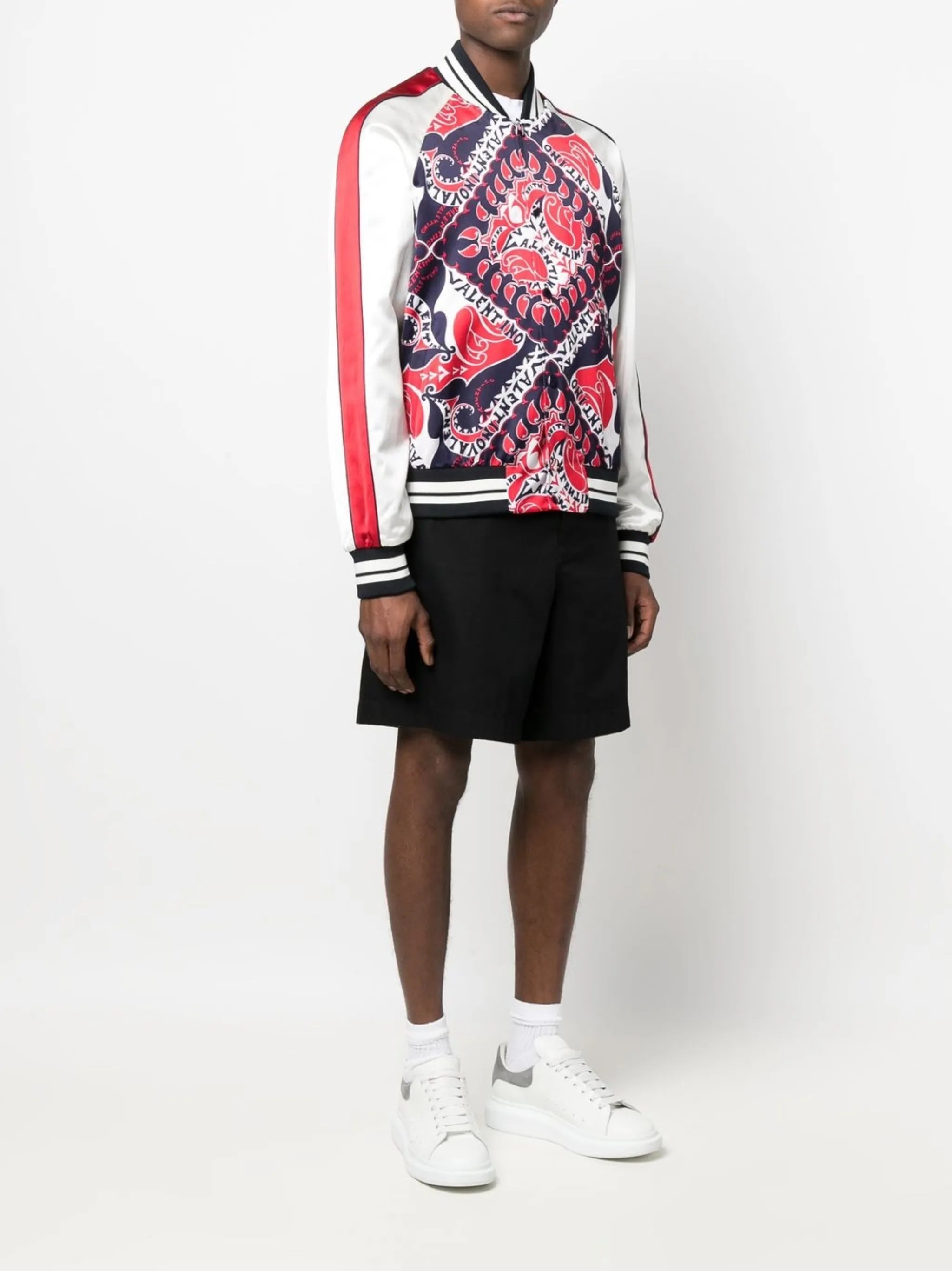 bandana-print bomber jacket