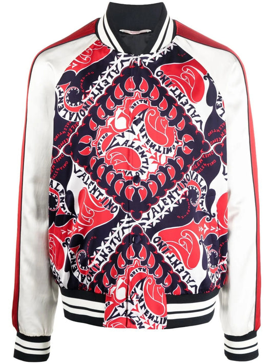 bandana-print bomber jacket