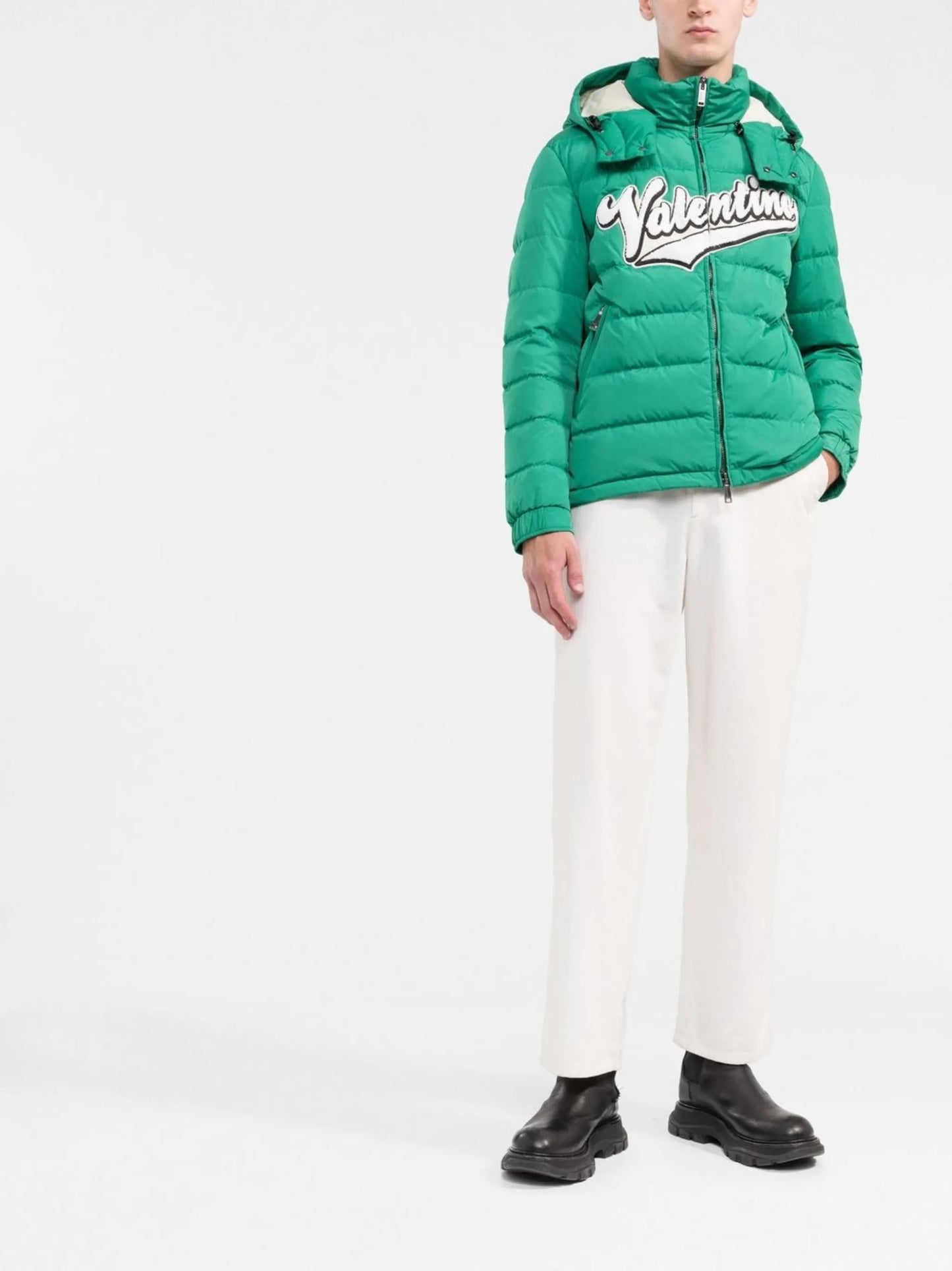logo-patch puffer jacket