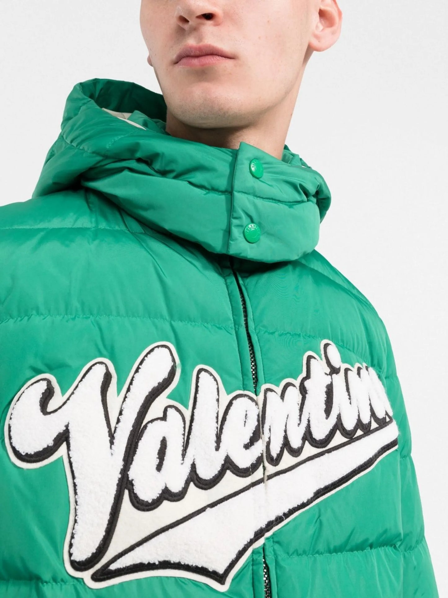 logo-patch puffer jacket