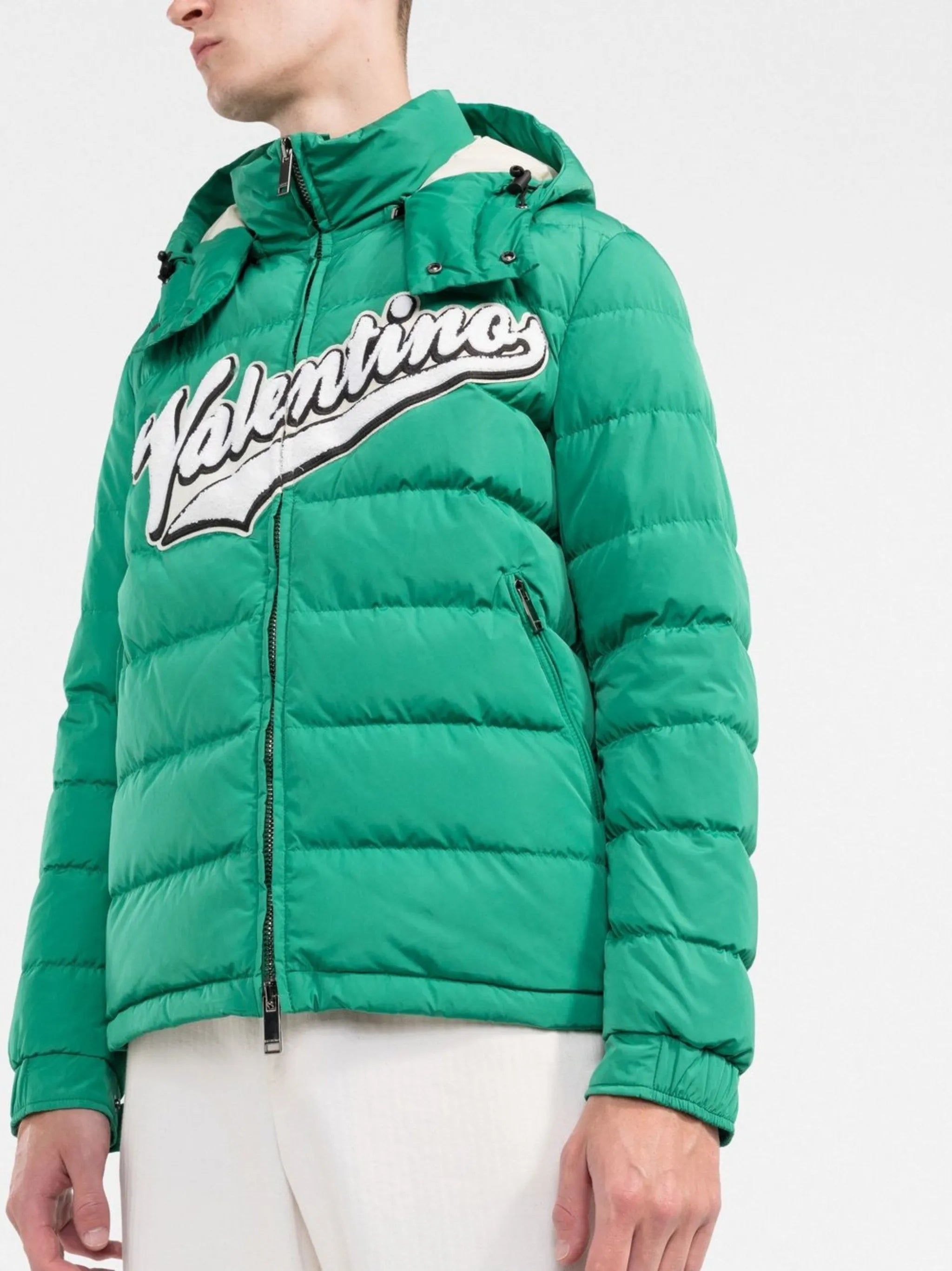 logo-patch puffer jacket